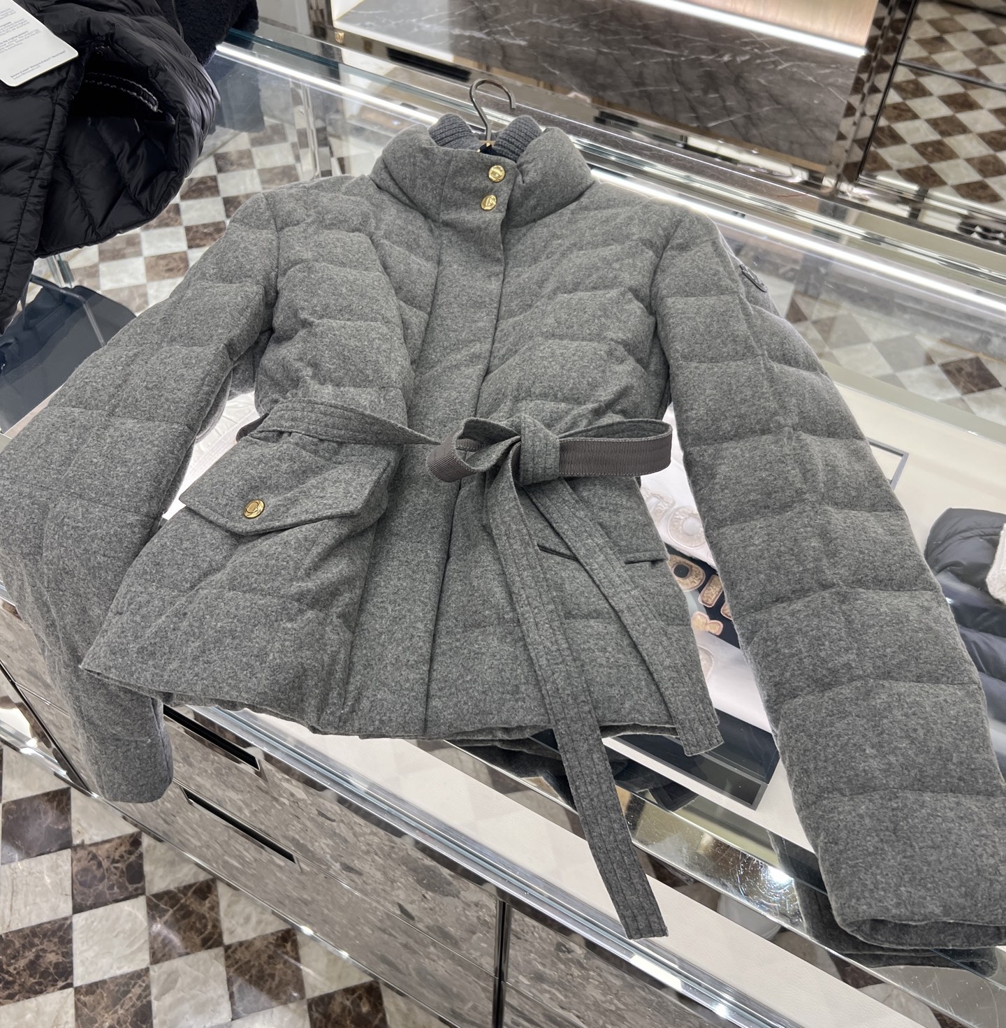 Wool Blend Down Jacket with Ribbed Knit Collar - Versatile & Stylish 6 i1759564937241 5754 0 4