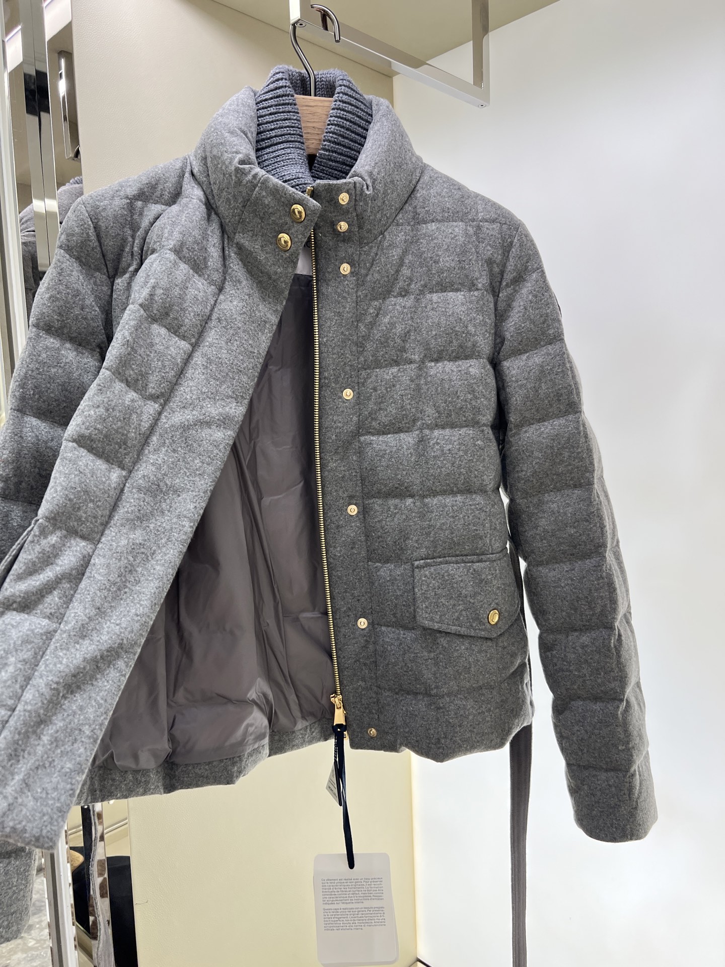 Wool Blend Down Jacket with Ribbed Knit Collar - Versatile & Stylish 4 i1759564937438 1631 0 2