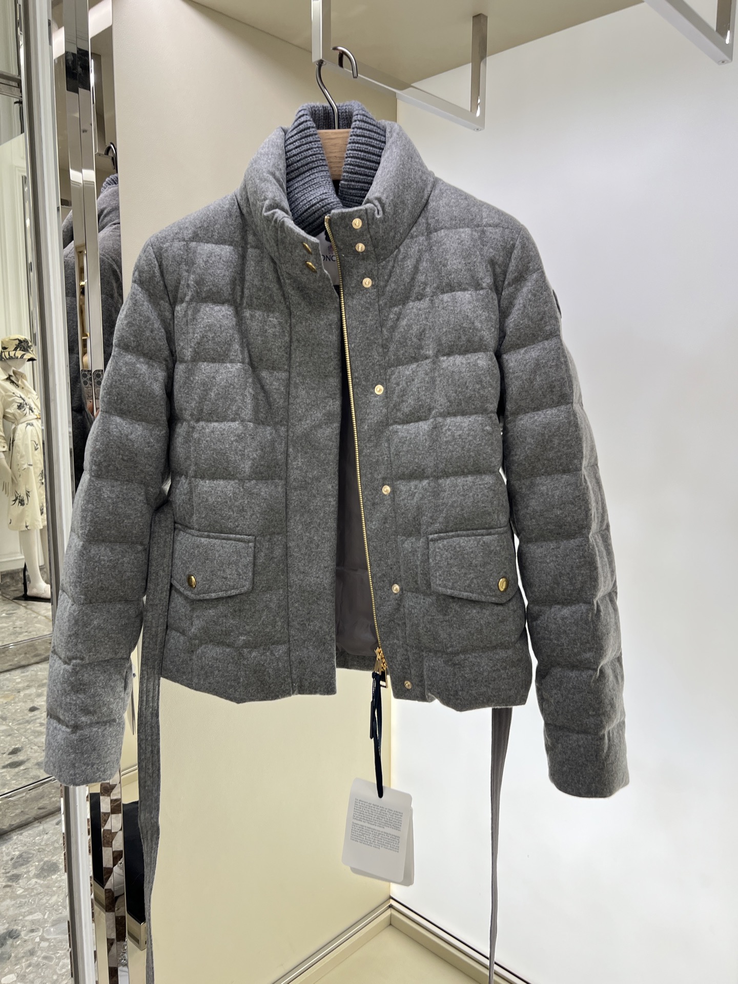 Wool Blend Down Jacket with Ribbed Knit Collar - Versatile & Stylish 3 i1759564938354 908 0 1
