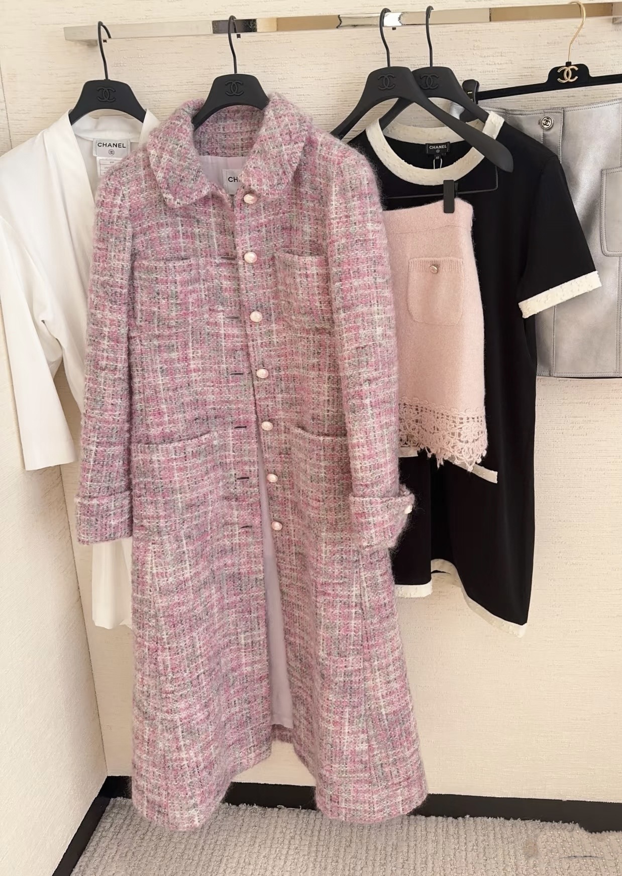 Chanel Inspired Pink Tweed Wool-Mohair Blend Coat - Elegant & Versatile 3 i1759897048834 8742 0 1