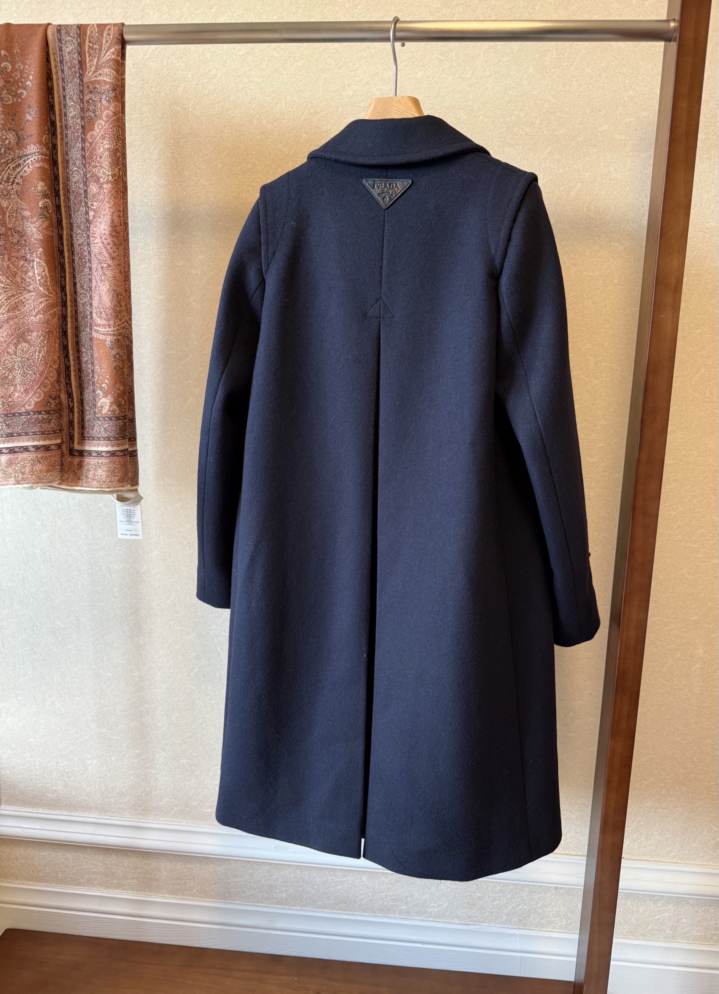 Elegant Wool Blend Overcoat - Navy Blue, Classic Design, and Calf Length 6 i1761036187836 1058 0 4
