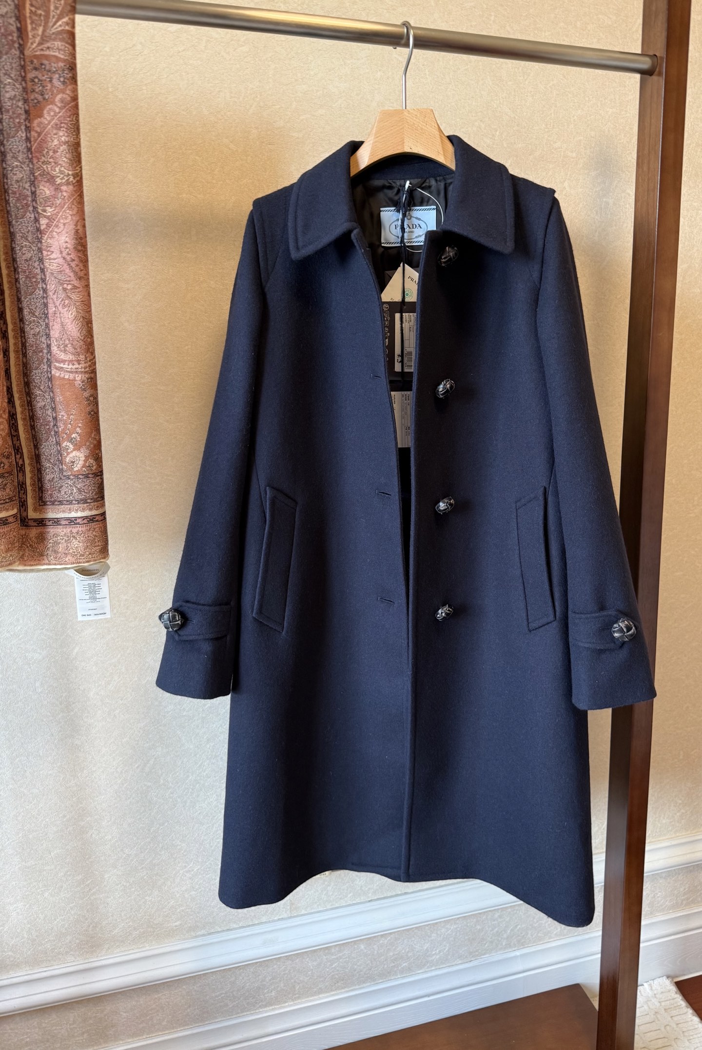 Elegant Wool Blend Overcoat - Navy Blue, Classic Design, and Calf Length 3 i1761036187836 5555 0 1