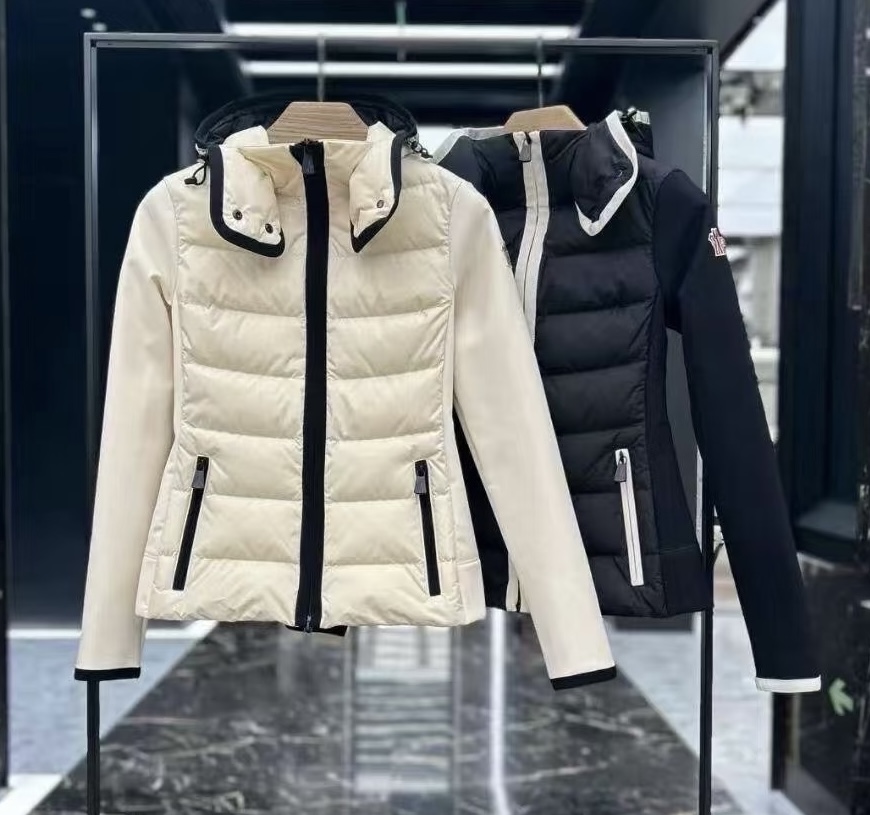 Moncler Contrast-Panel Quilted Down Padded Hooded Jacket – Stylish & Warm