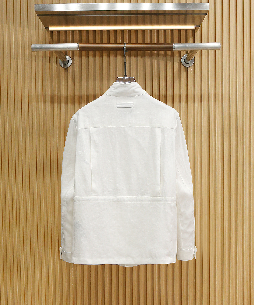 6003 ZENGA 杰尼亚2026早春专柜同款男100 ％纯亚麻衬衫外套 Z家出品，工装调性的麻料衬衫