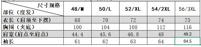 6006尺码表……………