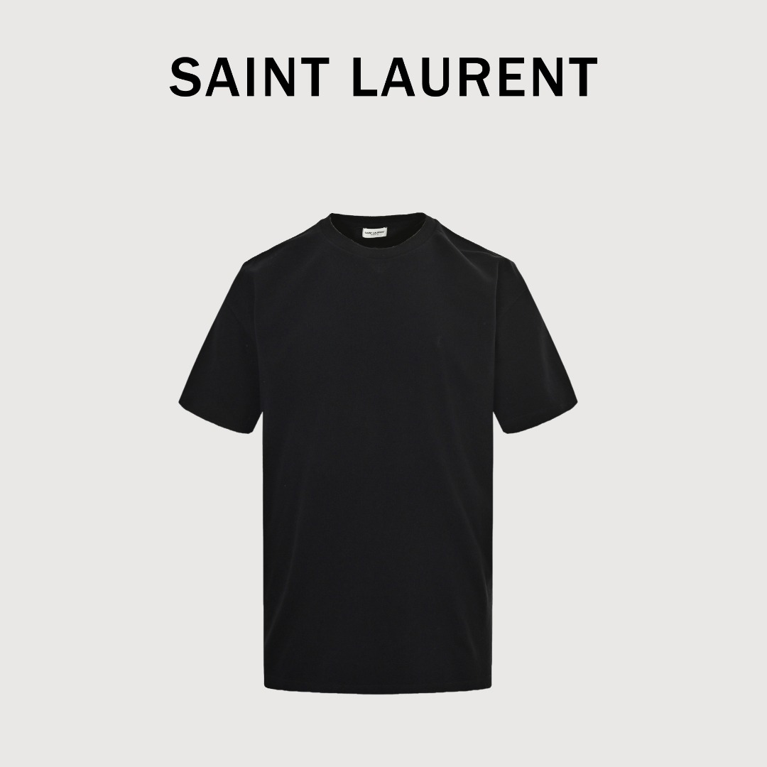 本地自取💰130 Saint Laurent圣罗兰SLP YSL小标识刺绣短袖T恤 定制黑曜双珠净雅精棉 ,采用进口机刺绣工艺,使用先进的计算机控制系统和精密的机械部件,精度高, 线条流畅而细腻,面料都经过浇洗,手感质感更佳,不易变形,不易缩水,不易褪色,定制辅料,宽松版型 Size:S-XL