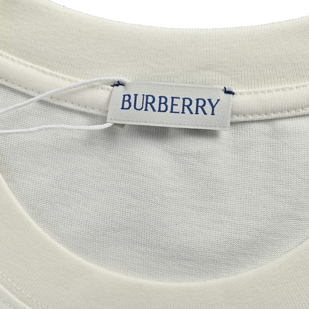 BURBERRY/巴宝莉BBR 下摆格纹标签 短袖T恤