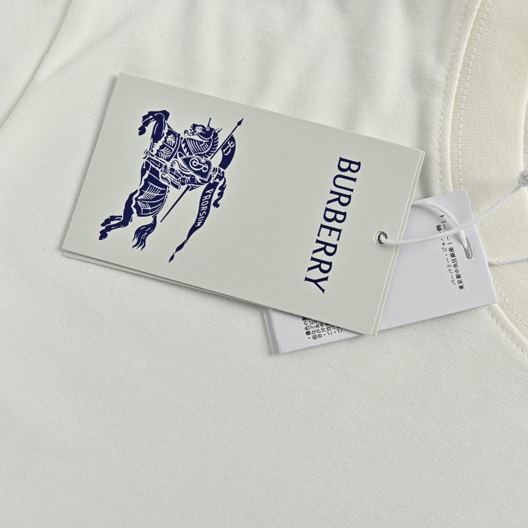 BURBERRY/巴宝莉BBR 下摆格纹标签 短袖T恤