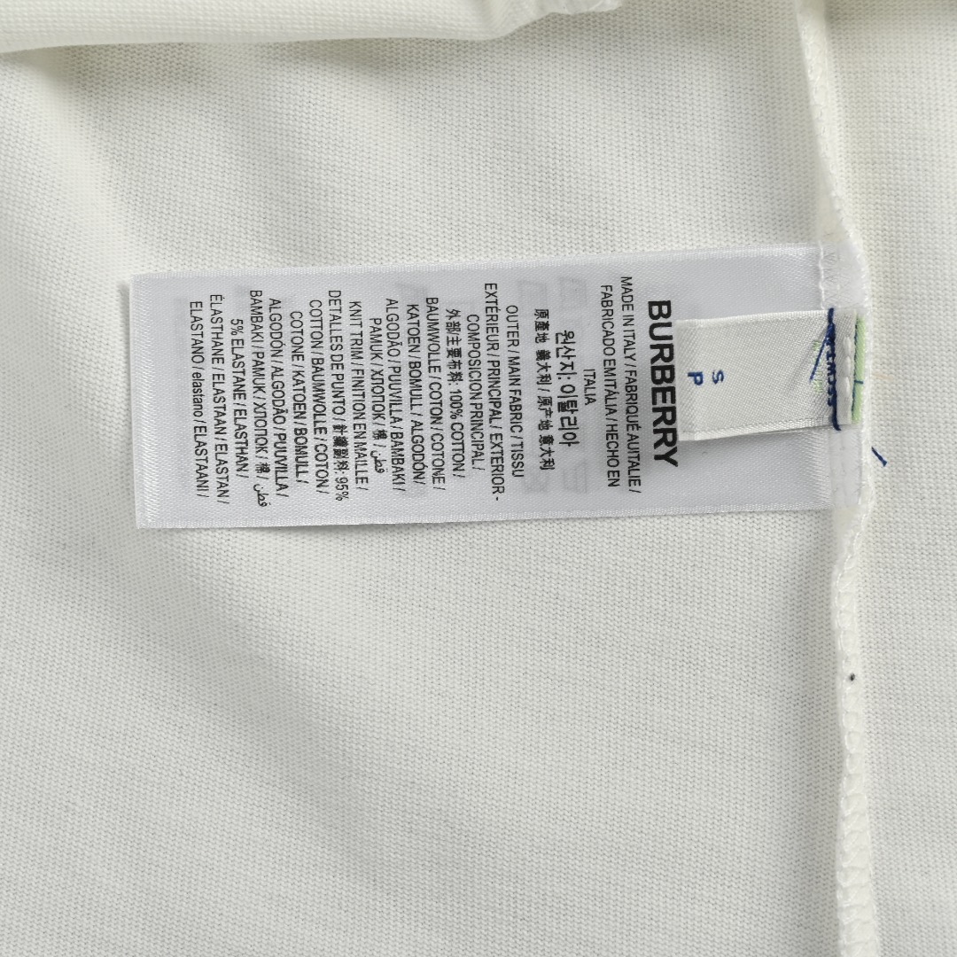 BURBERRY/巴宝莉BBR 下摆格纹标签 短袖T恤