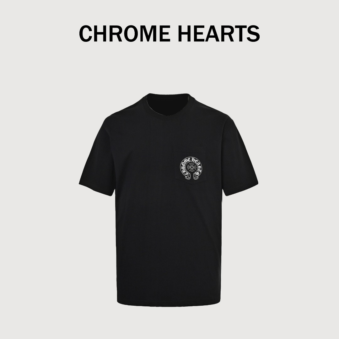 本地自取💰150 CHORME HEARTS克罗心CH 20周年vegas限定短袖T恤 面料采用26织200克全棉材质，成衣水洗工艺，印花采用油墨印花工艺+光胶工艺，定制辅料，大厂出品非常考验做工，上身舒适自然，做工细节对比专柜，秒杀市面版本 Size：S-L