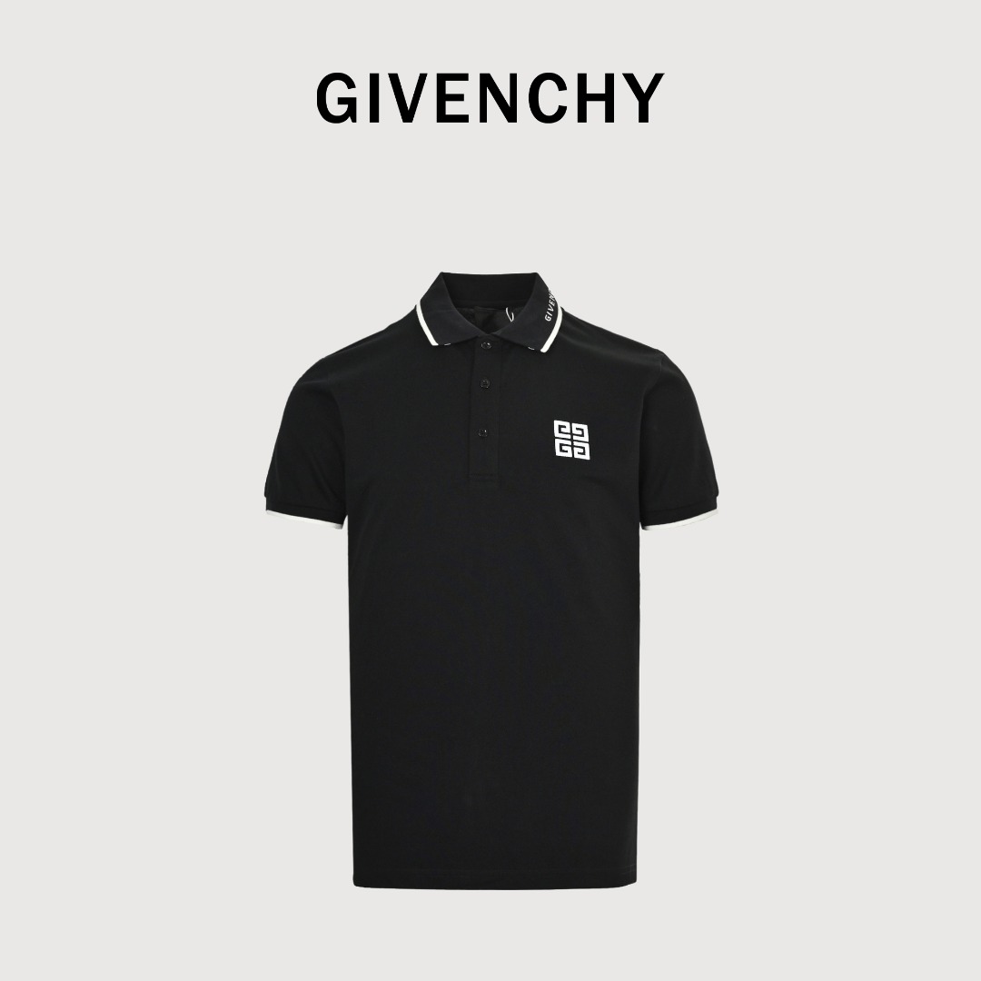 GIVENCHY/纪梵希 经典刺绣徽标Polo短袖 选用棉质珠地网眼布打造,定制材质260g长绒棉.衣领为双系统提花定织扁机制成,有弹性,不变形.衣服全部原生布捆边.前胸双层面筒,无明线,无散口.袖口,前胸筒底,肩缝包骨.全部还原原版.无原版不做货.