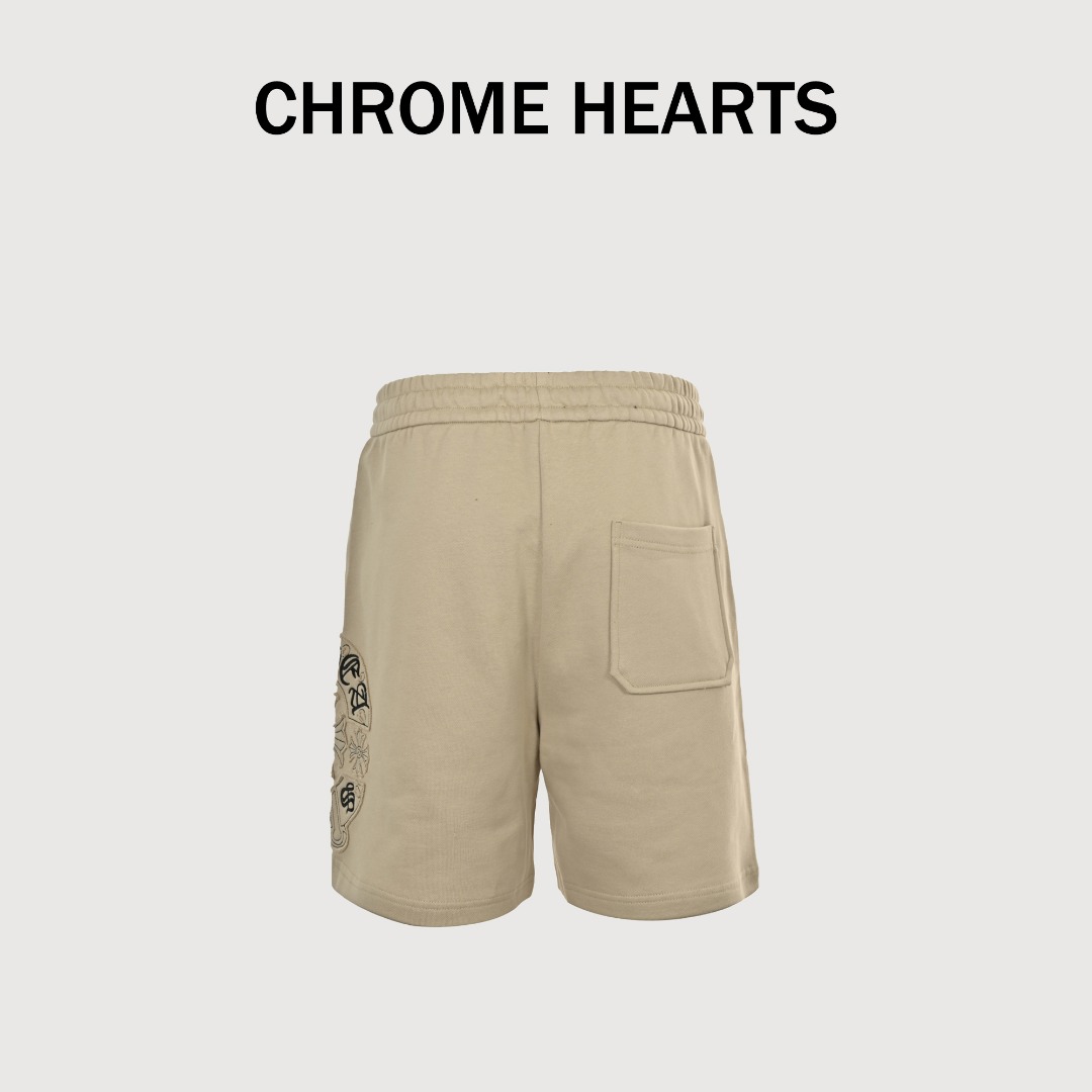 Chrome Hearts/克罗心 24ss 贴布十字梵文卷轴刺绣短裤