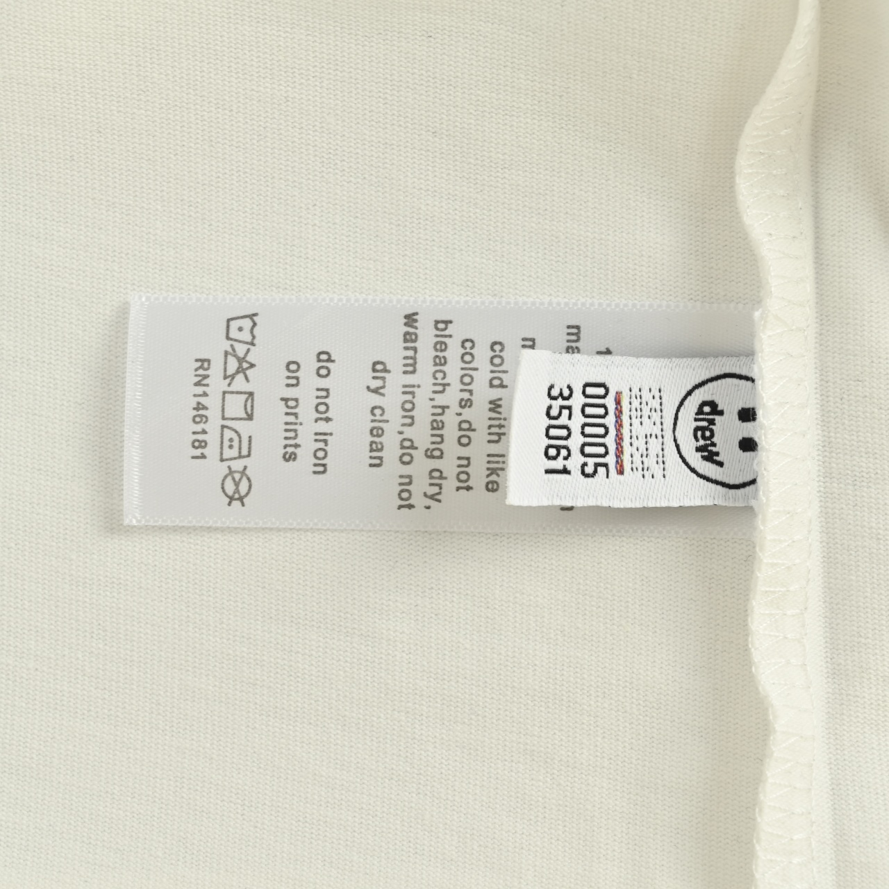 Drew House 笑脸刺绣字母Logo男女同款宽松短袖T恤黑色 白色