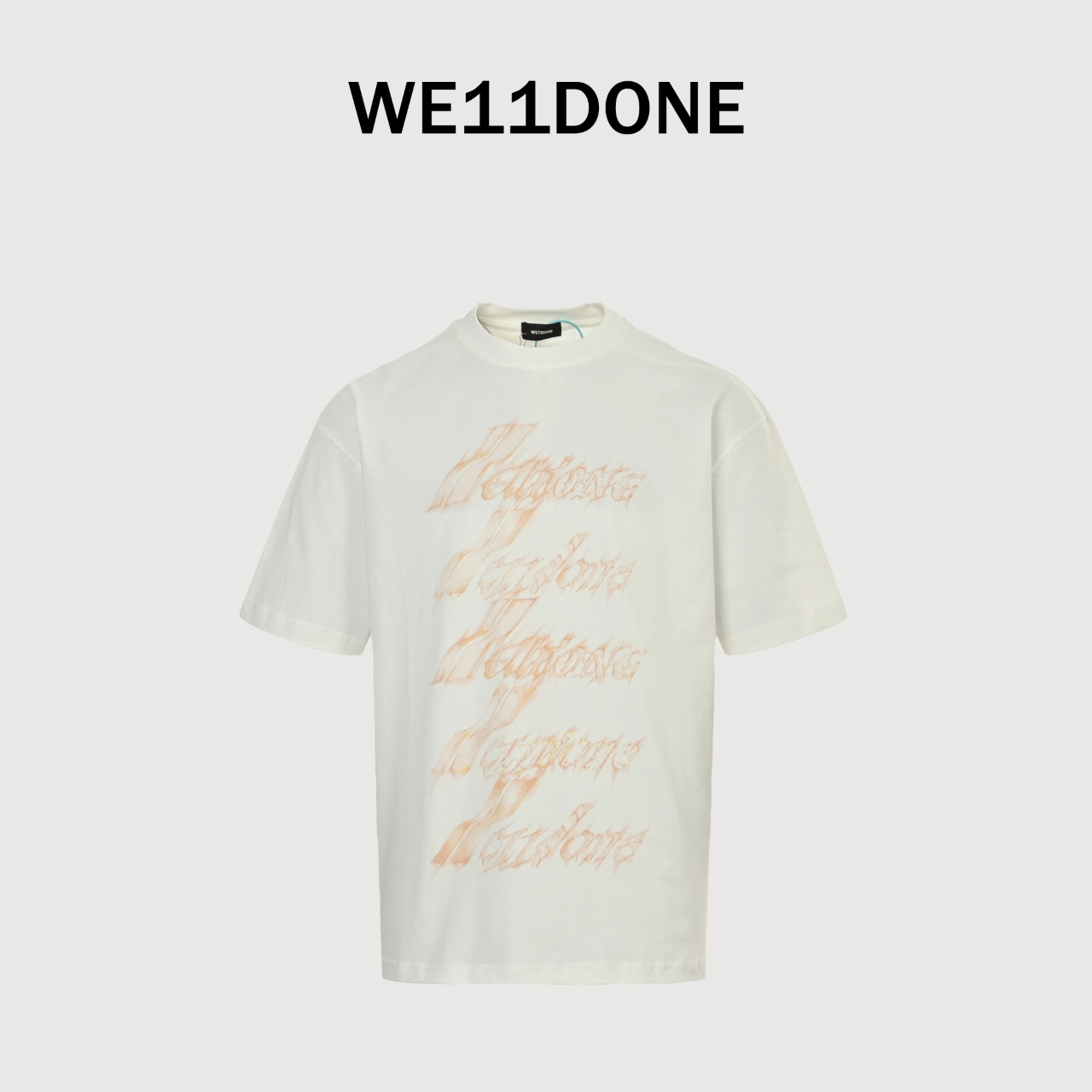 Well done25SS春夏新款数据款火焰弹幕LOGO字母印花短袖T恤