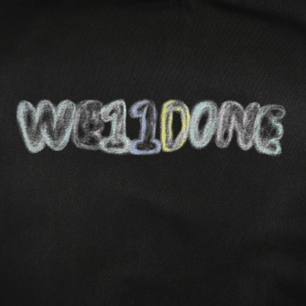 WE11 DONE 春夏新款彩色手绘涂鸦字母洗水怀旧复古短袖T恤