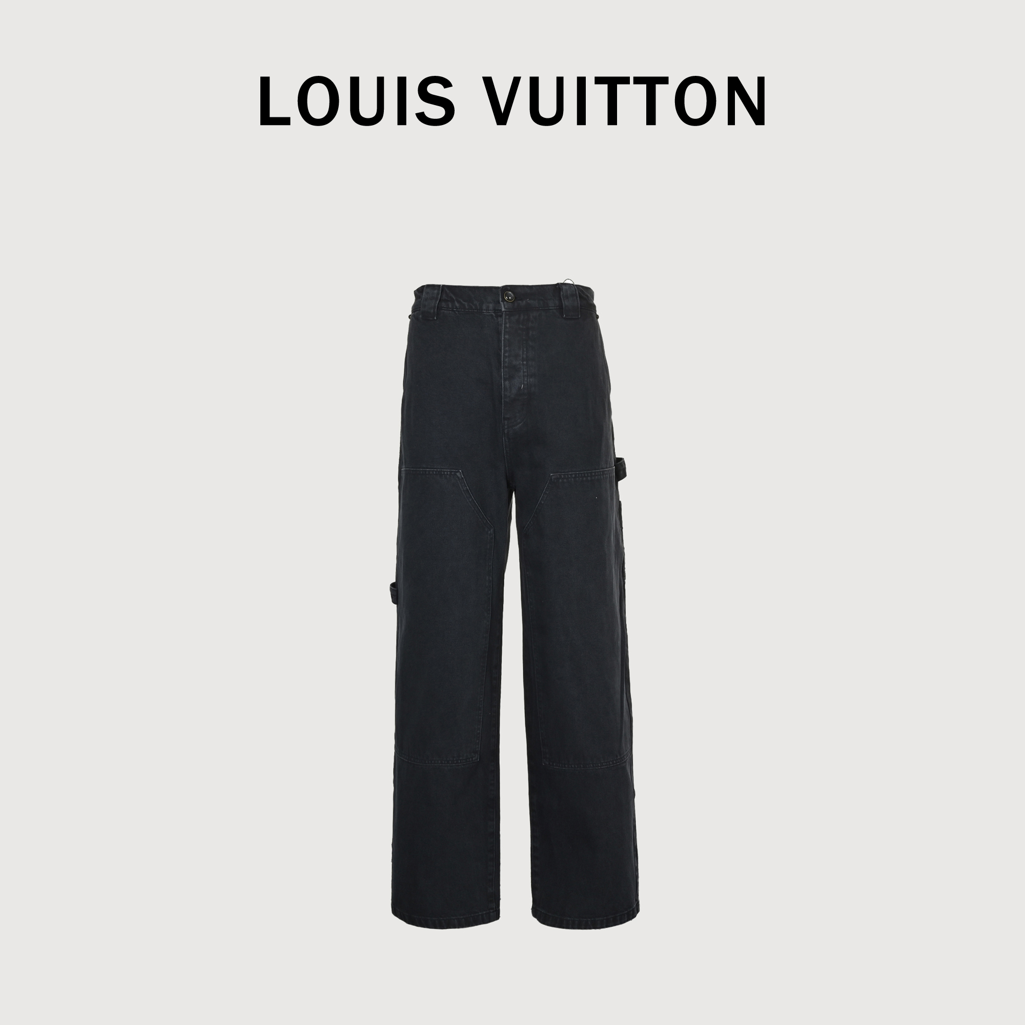 LOUIS VUITTON LV 成衣染色牛仔长裤 正品14800购入开发,7*7赛洛纺全棉斜纹牛仔面料,TR里布,成衣染色,进口刺绣,定制辅料,宽松版型
