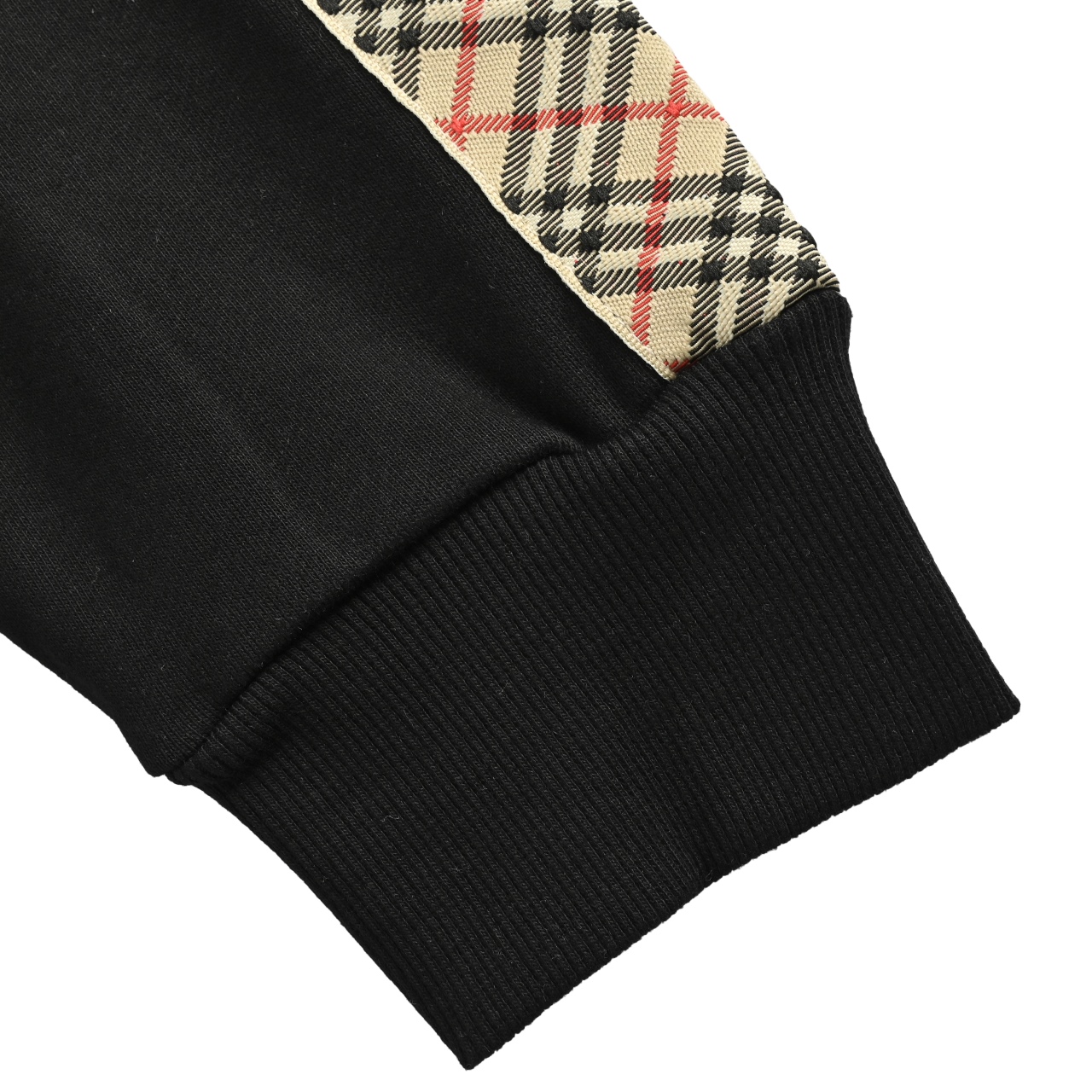 BURBERRY巴宝莉BBR 侧菱格织带套装拉链连帽外套灰白 黑色