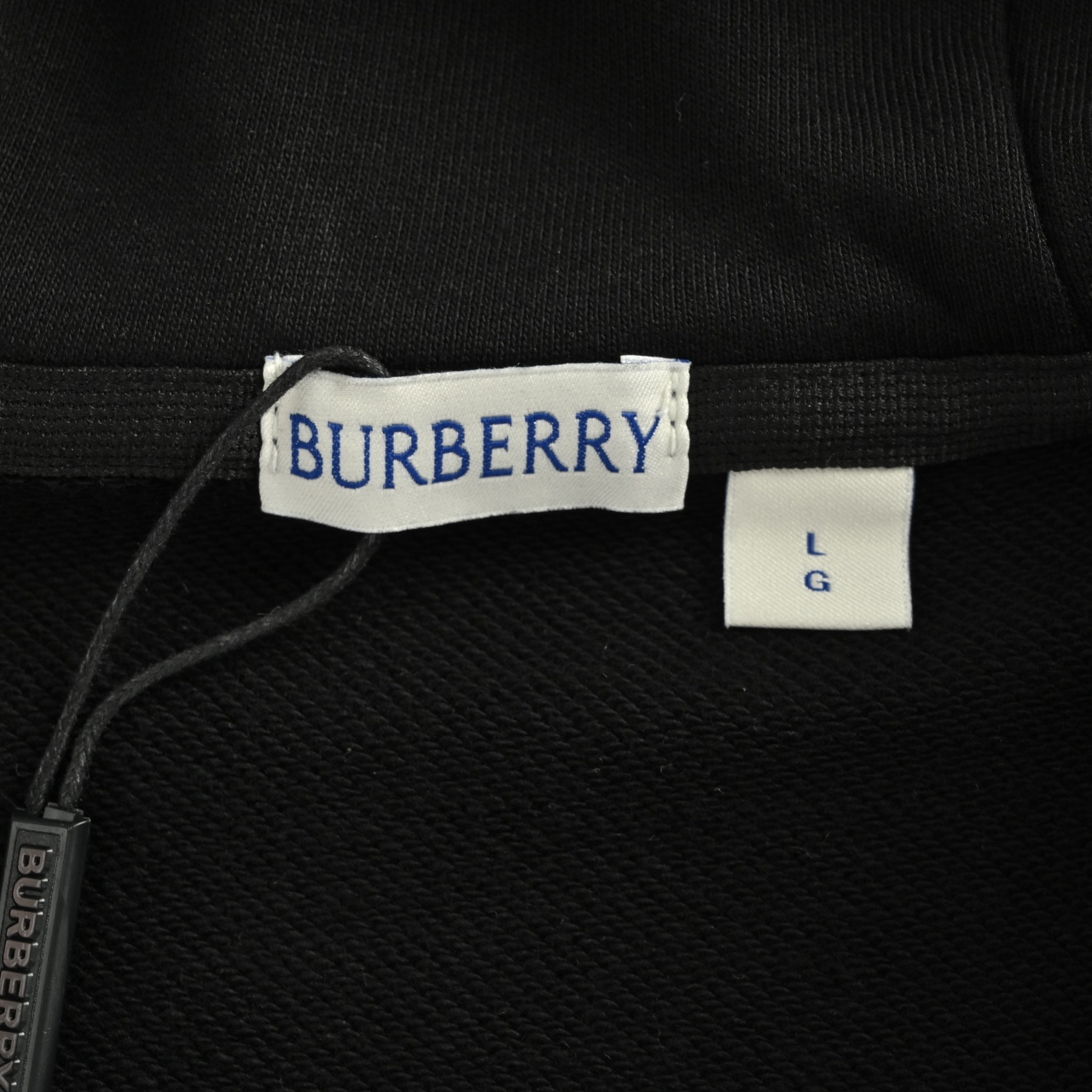 BURBERRY巴宝莉BBR 侧菱格织带套装拉链连帽外套灰白 黑色