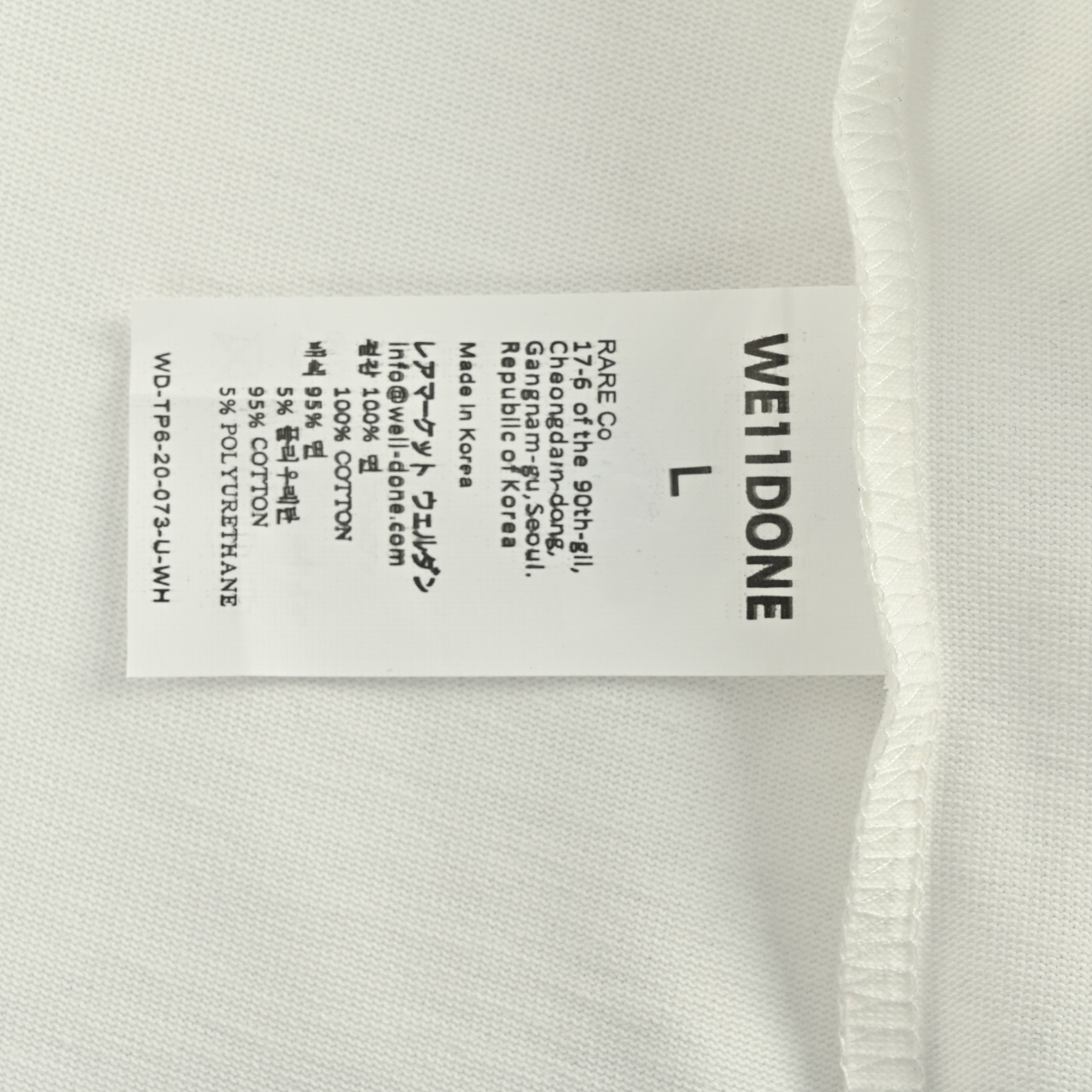 WE11DONE 25SS彩色霓虹logo印花男女同款长袖T恤黑色 白色