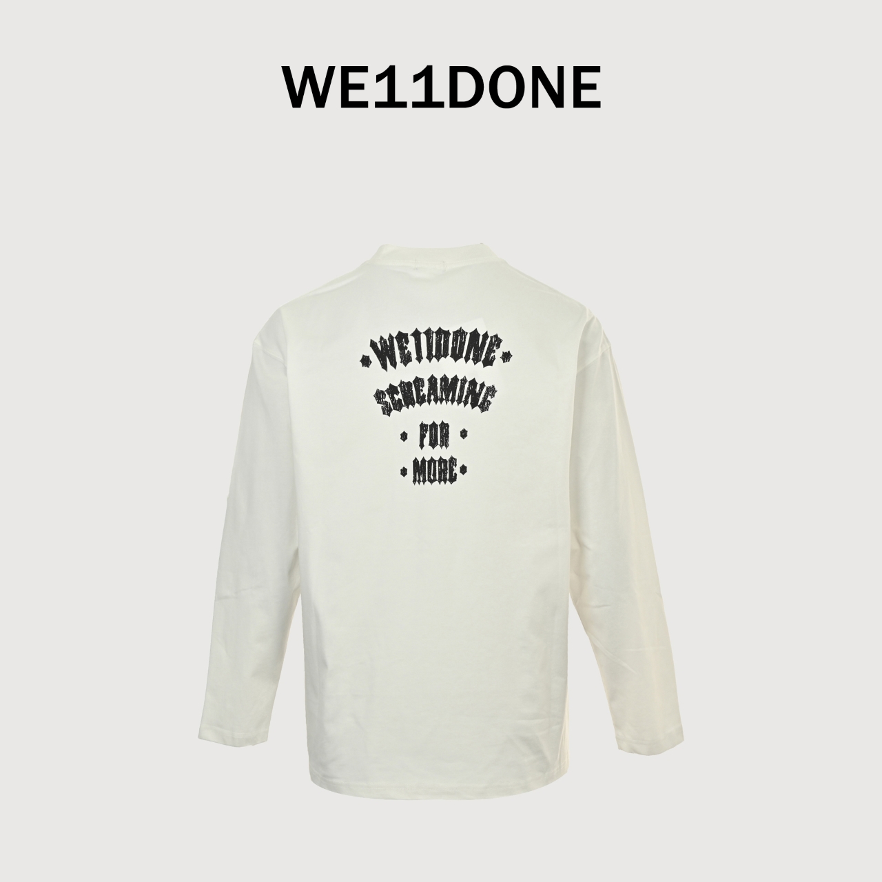 WE11 DONE 吴宣仪鹿晗演唱会同款猫咪印花长袖T恤 灰色 白色