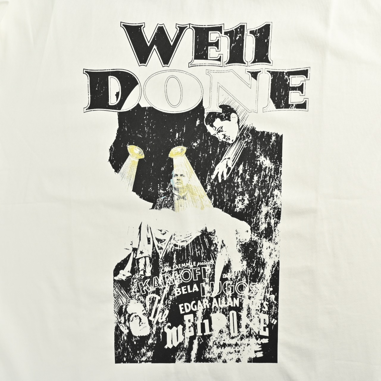 WE11 DONE 吴宣仪鹿晗演唱会同款猫咪印花长袖T恤 灰色 白色