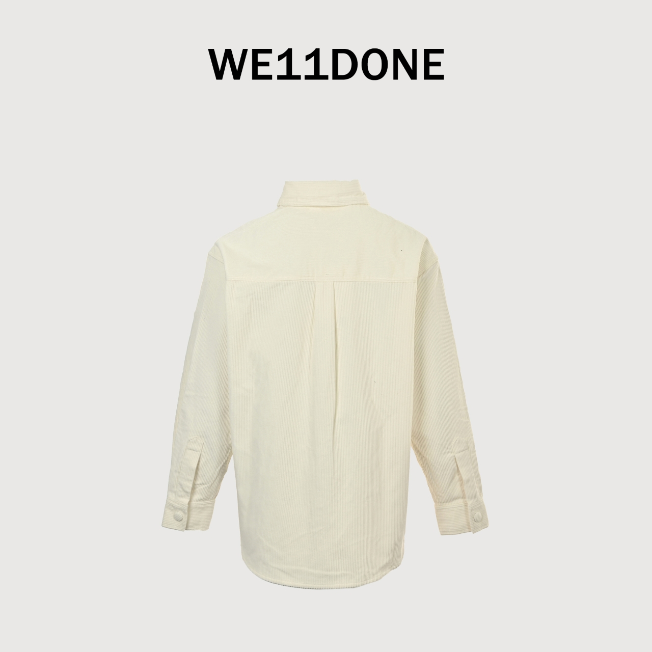 We11 done 秋季新款冠军王楚钦同款上身简约字母刺绣翻领灯芯绒夹克外套 黑色 杏色