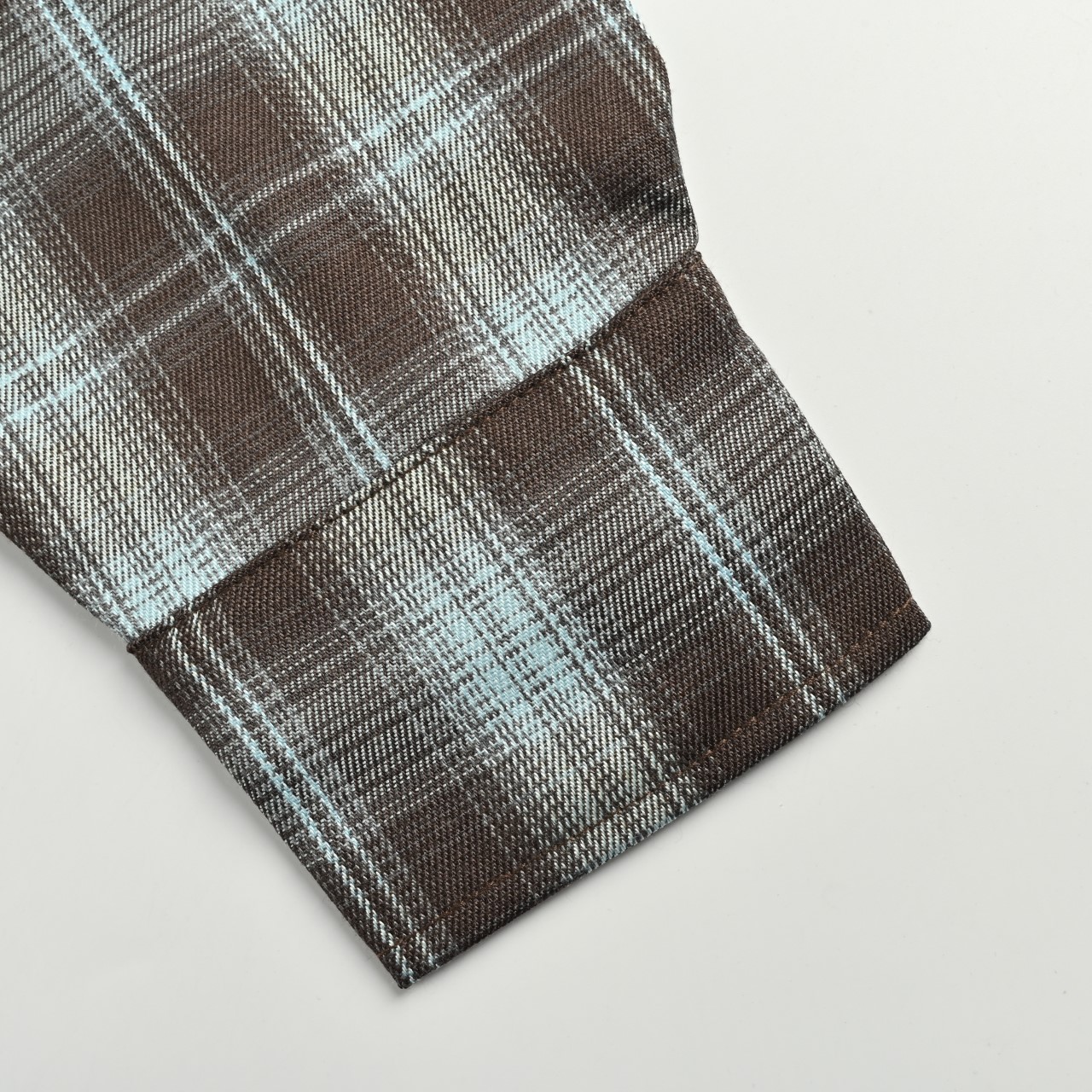 We11 done秋季新款美式复古字母刺绣拼接撞色格子长袖衬衫