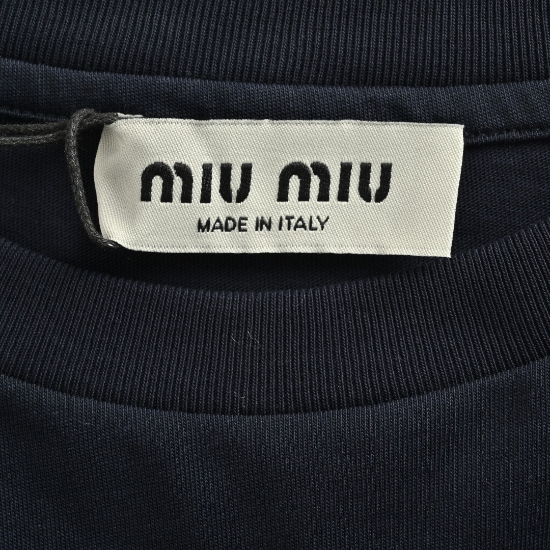 Miu Miu/缪缪 25Fw 假两件条纹长袖T恤-Chinese UA Cheap High Quatity Brand Clothes Bags handbags Sneakers wholesale wholesaler seller from China Factory suppliers Fashion Clothing Shoes best Quality Beautiful Price Miu Miu/缪缪 25Fw 假两件条纹长袖T恤