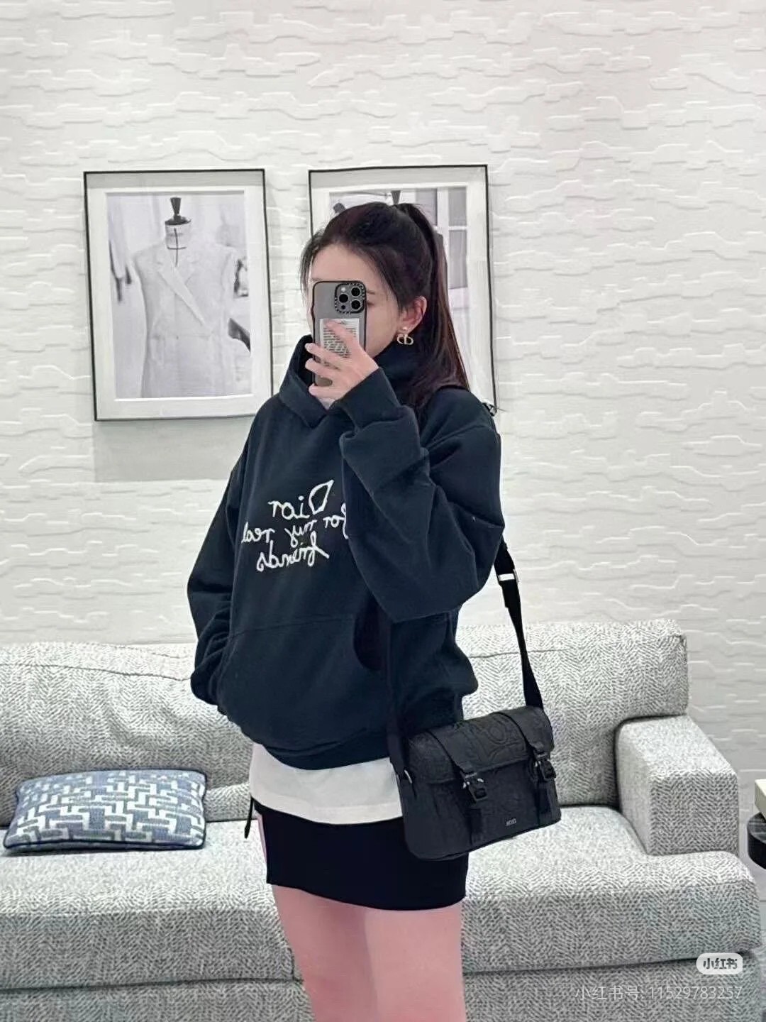 Dior/迪奥 And Hylton Nel联名 标语刺绣 连帽卫衣 上身效果#