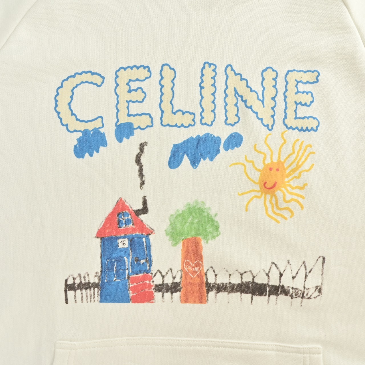 Celine/赛琳 25ss 涂鸦绘画新花连帽卫衣-High Quatity Cheap Brand wholesale wholesaler seller Clothes Bags handbags Sneakers Top Fashion Clothing Shoes from China Factory Chinese suppliers best Quality Beautiful Price Celine/赛琳 25ss 涂鸦绘画新花连帽卫衣