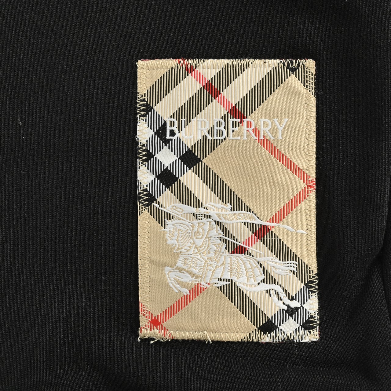 BURBERRY/巴宝BBR 贴布标签战马格纹字母刺绣圆领卫衣