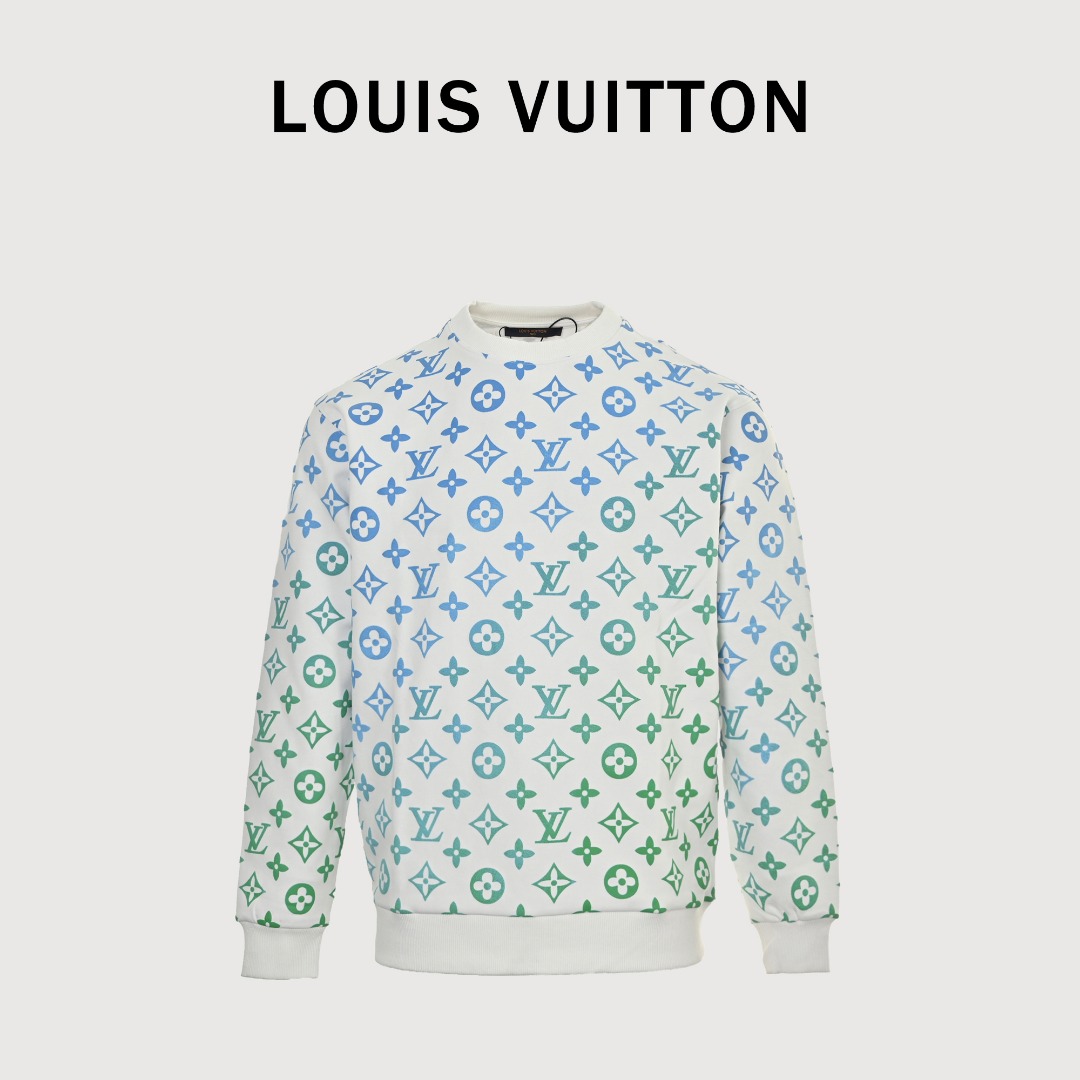 本地自取💰220 
LouisVuitton/路易威登 满印渐变圆领卫衣 
精致升级，原版面料 官方同款 400g双股大毛圈面料同缸染面料 手感非常舒服春夏最新砖柜同步 时尚又个性 超级百搭好看的一款卫衣男女都非常合适 人手必备款吊牌 领标 水洗麦 三标齐全                            size: S-XL