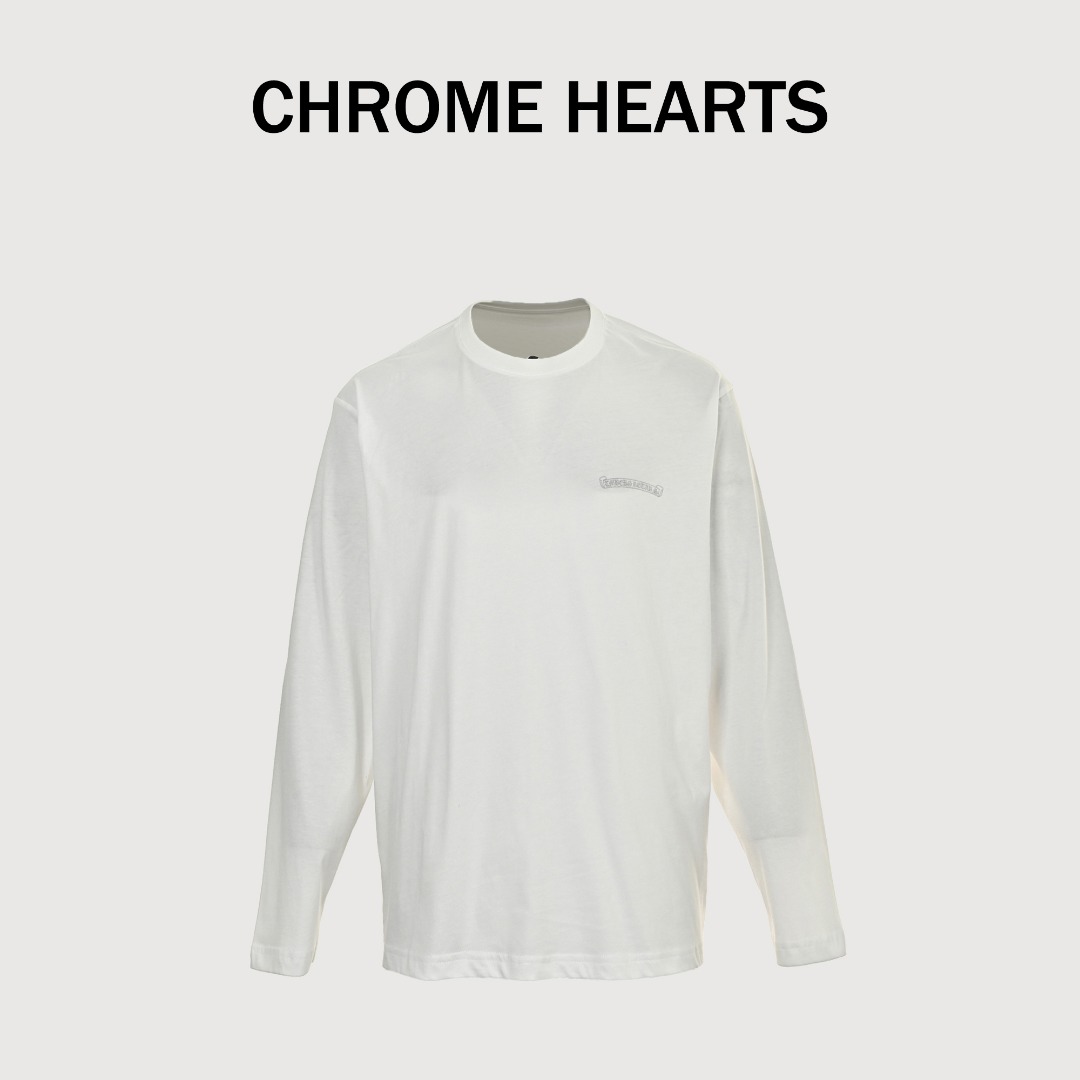 Chrome Hearts 克罗心 双面穿梵文长袖T恤 宽松大版长袖 上身微透 轻薄面料 夏天穿长袖也不闷热 后背梵文设计 简约且不失设计感
