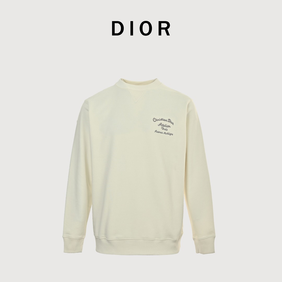 DIOR/迪奥CD 前后标语刺绣圆领卫衣 定织定染420g精梳食毛毛圈面料, 棉柔透气保暖.高温洗水定型,匠心裁剪,拼接位全二本针加固经久耐穿不变形.日本进口田岛刺绣机加持.出品即精品. 男女同款