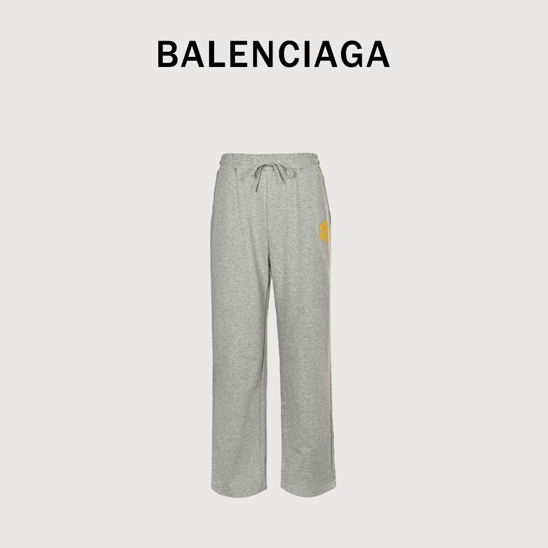 本地自取💰220 Balenciaga 巴黎世家 25FW 美纹纸胶带长裤 釆用纯棉毛圈400克面料 侧边字母提花螺纹边带 做工极致还原 上身超好看 尺码：S-XL