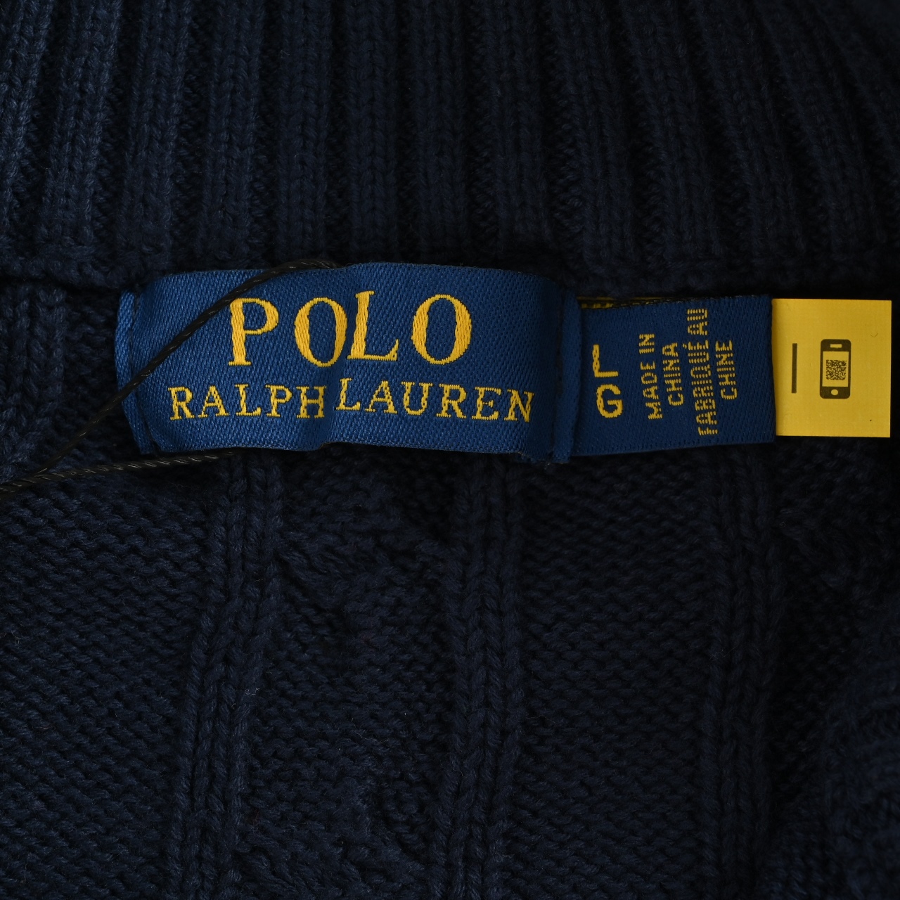 Ralph Lauren/拉夫劳伦 麻花编织半拉链针织毛衣 胸口高密度logo百灵达万针刺绣