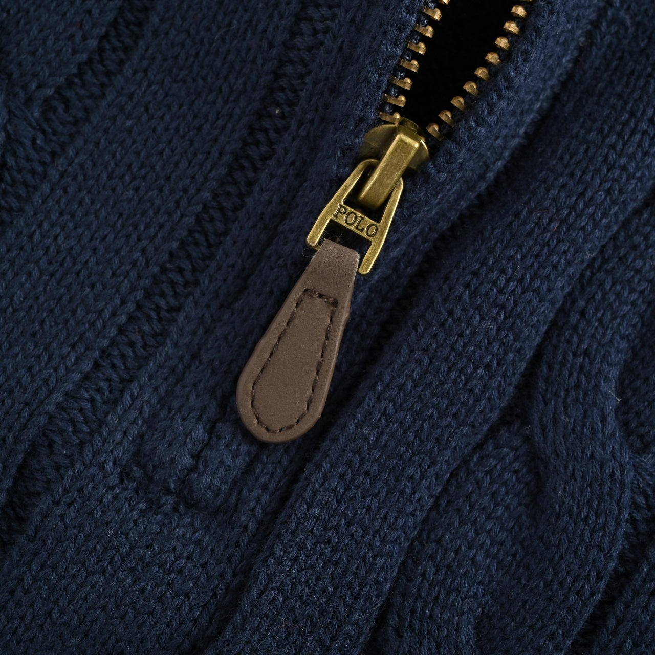 Ralph Lauren/拉夫劳伦 麻花编织半拉链针织毛衣 胸口高密度logo百灵达万针刺绣