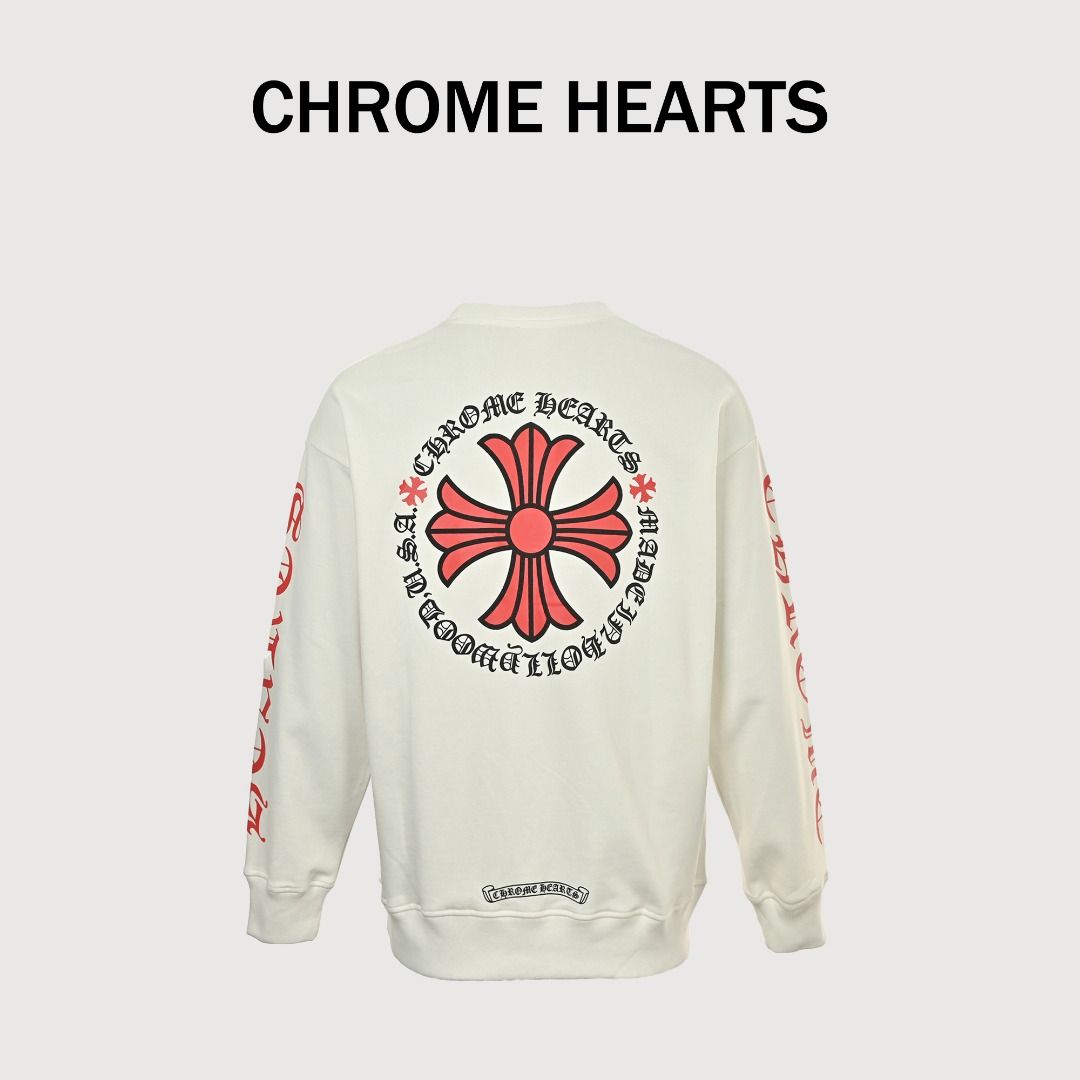 本地自取💰220 
Chrome Hearts/克罗心 前后袖子十字梵文字母大幅印花logo卫衣
这款卫衣手臂梵文和背后十字花太个性了！娜扎同款😎版型真的是十分的出众！
无论帅哥还是美女都可以轻松驾驭，多重风格可以随意转换，百搭单品必须入手！
面料采用最新的新氧棉复合面料面料，与专柜同步！定制螺纹，颜色统一！
数码康利印花，颜色鲜明逼真，效果好，不开裂不脱落！
前后经典十字架梵文元素印花，随意上身就很高级！老铁们秋天必须有一件这样的百搭单品！快点下手！
颜色：白色、黑色
Size:XS-L