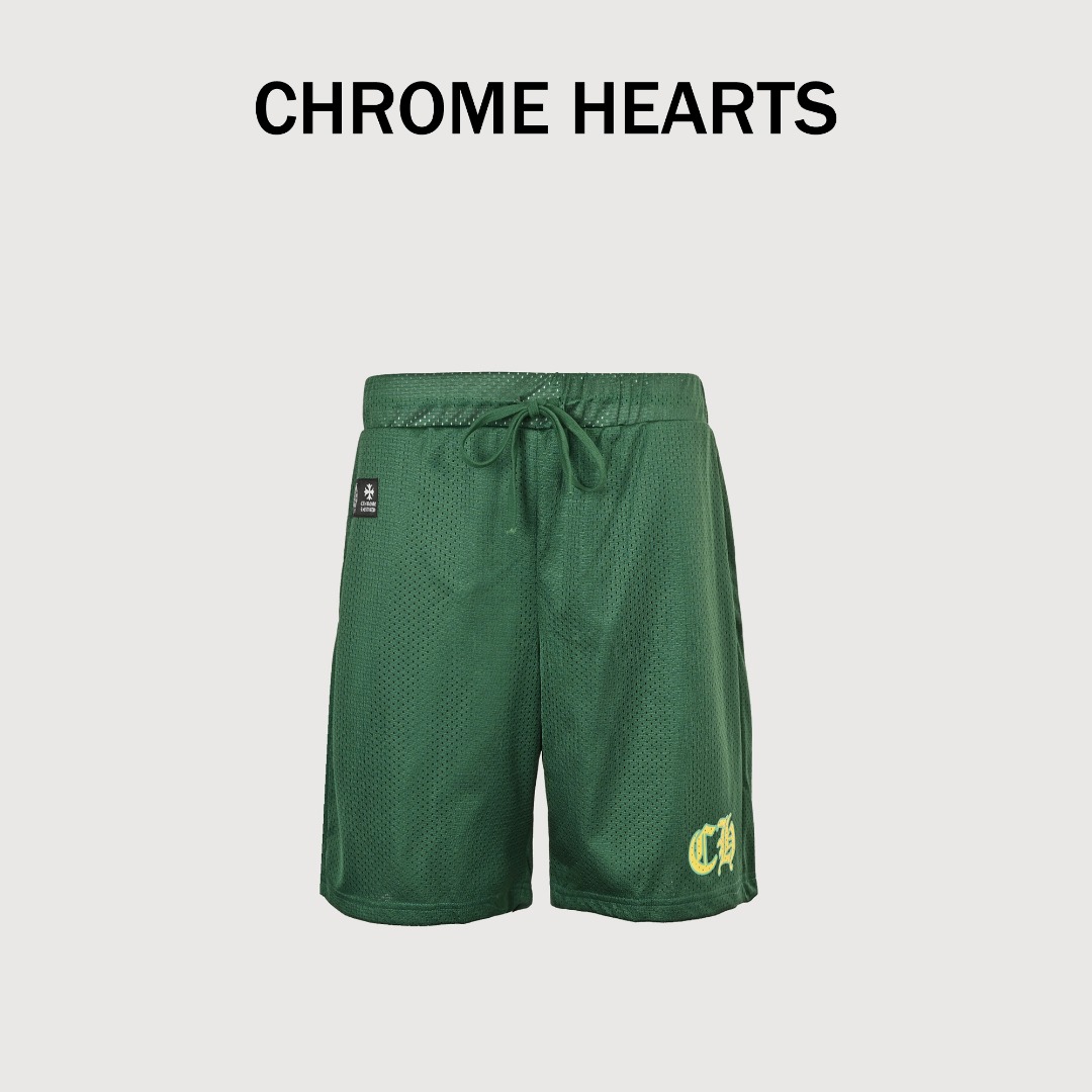 Chrome Hearts 克罗心 25SS 梵文网眼冰球服短裤 采用直喷进口机器印花 五金辅料均开磨定制 正确配置 黑色2025克罗心正品包装 面料采用220克高密100D鸟眼速干材质 双层车法工艺 印花采用丝网菲林工艺(印一次刮一下印花台) 正确高密主唛水洗吊牌 手工缝制