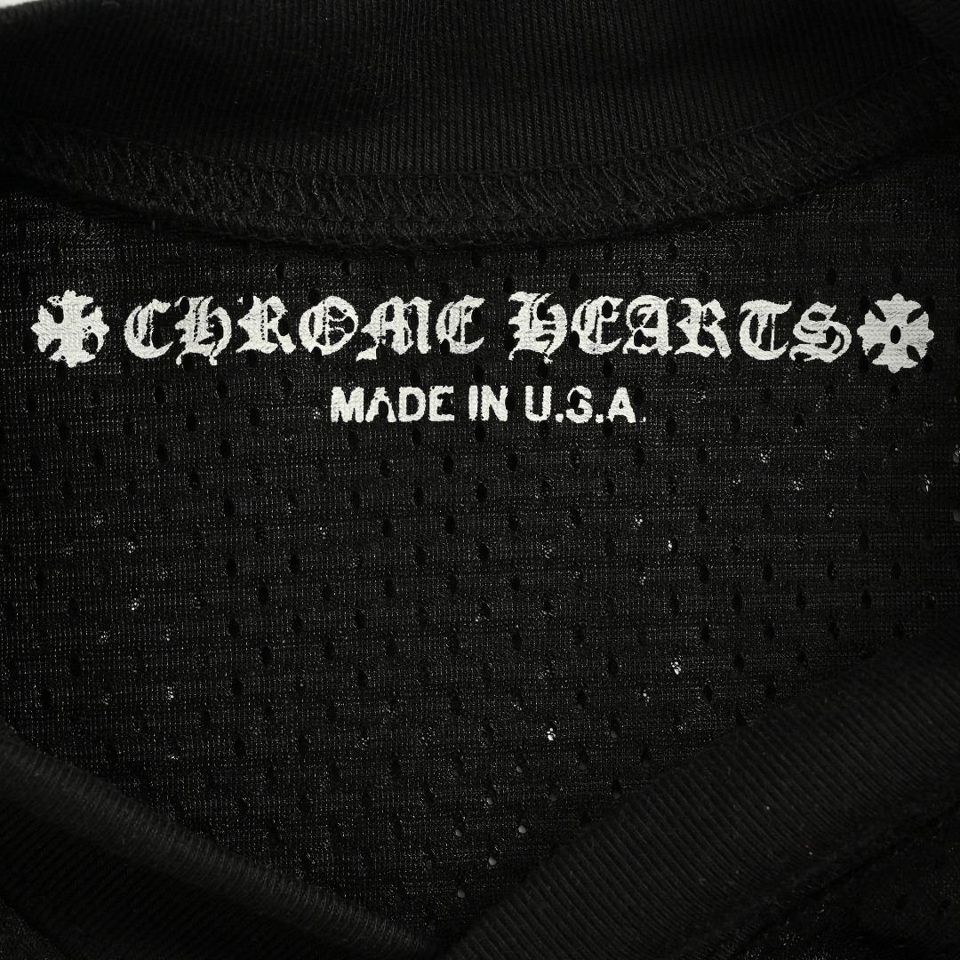Chrome Hearts 克罗心 25FW 梵文网眼双层冰球服长袖T恤 采用直喷进口机器印花 五金辅料均开磨定制 正确配置2025克罗心正品包装 300克定制定染网布 版型大 宽松有型 区别低版本瘦长版型上身拉胯 正确高密主唛水洗吊牌 手工缝制