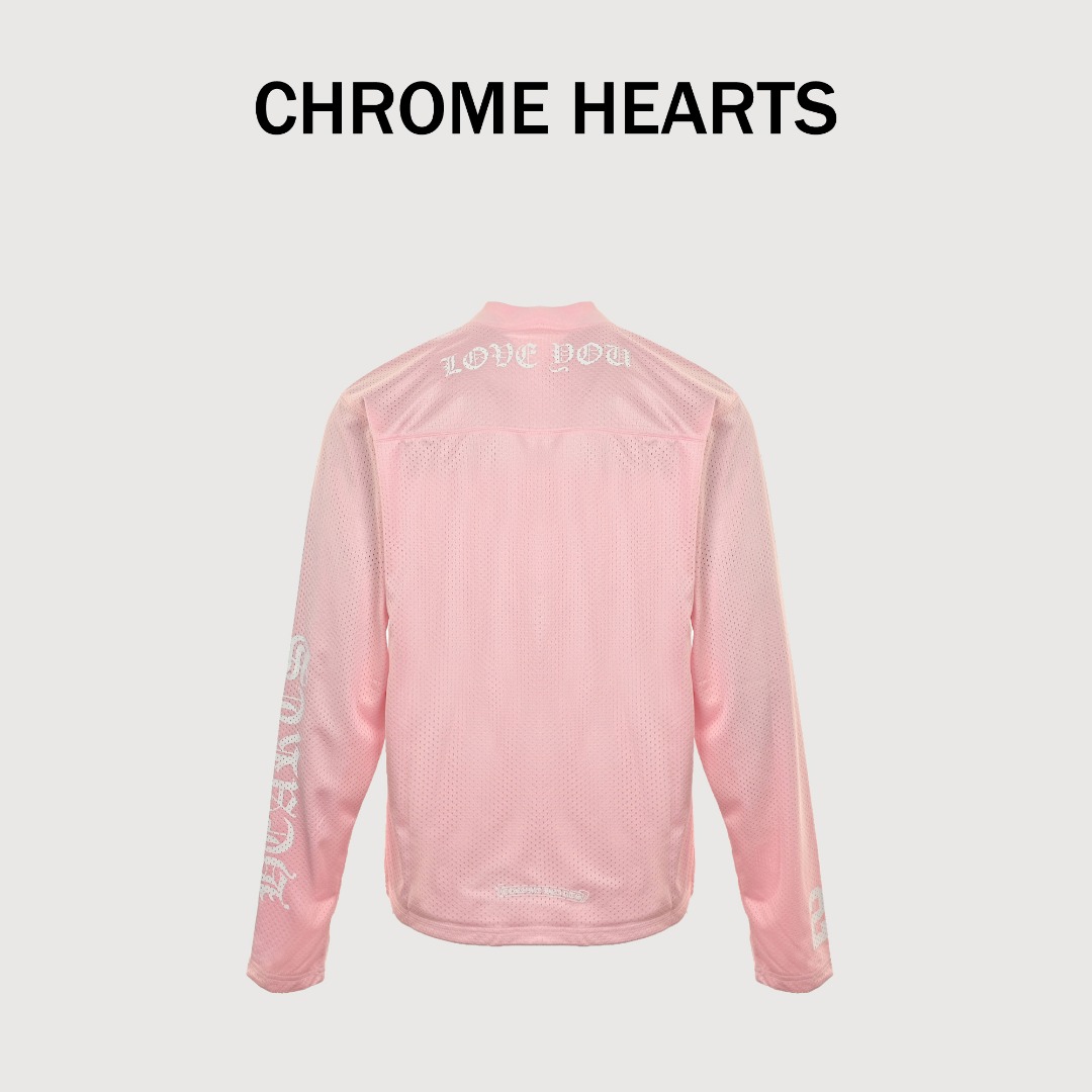 Chrome Hearts 克罗心 25FW 梵文网眼双层冰球服长袖T恤 采用直喷进口机器印花 五金辅料均开磨定制 正确配置2025克罗心正品包装 300克定制定染网布 版型大 宽松有型 区别低版本瘦长版型上身拉胯 正确高密主唛水洗吊牌 手工缝制