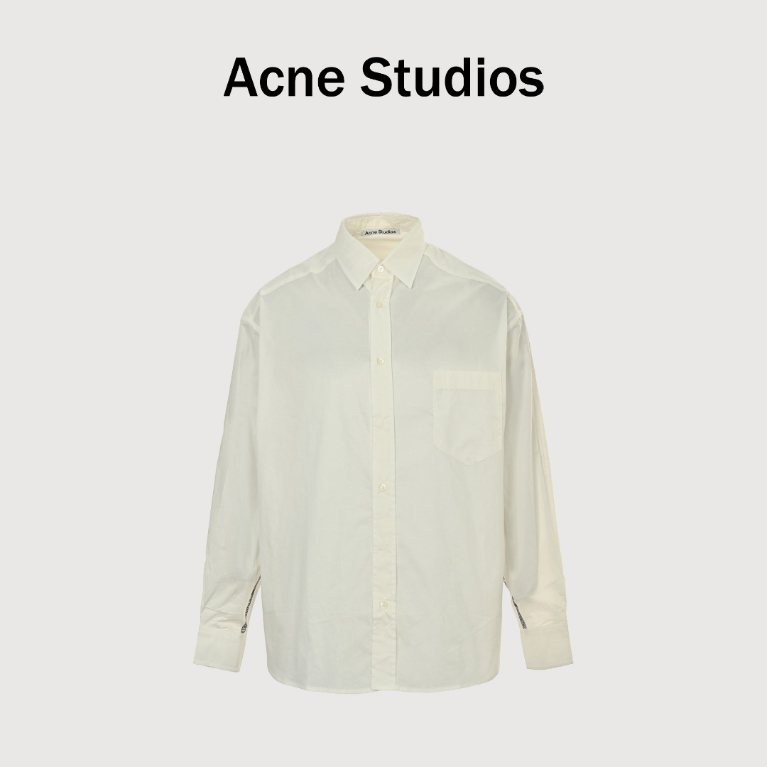 本地自取 💰260 Acne Studios 25Fw 提花徽标廓形衬衫