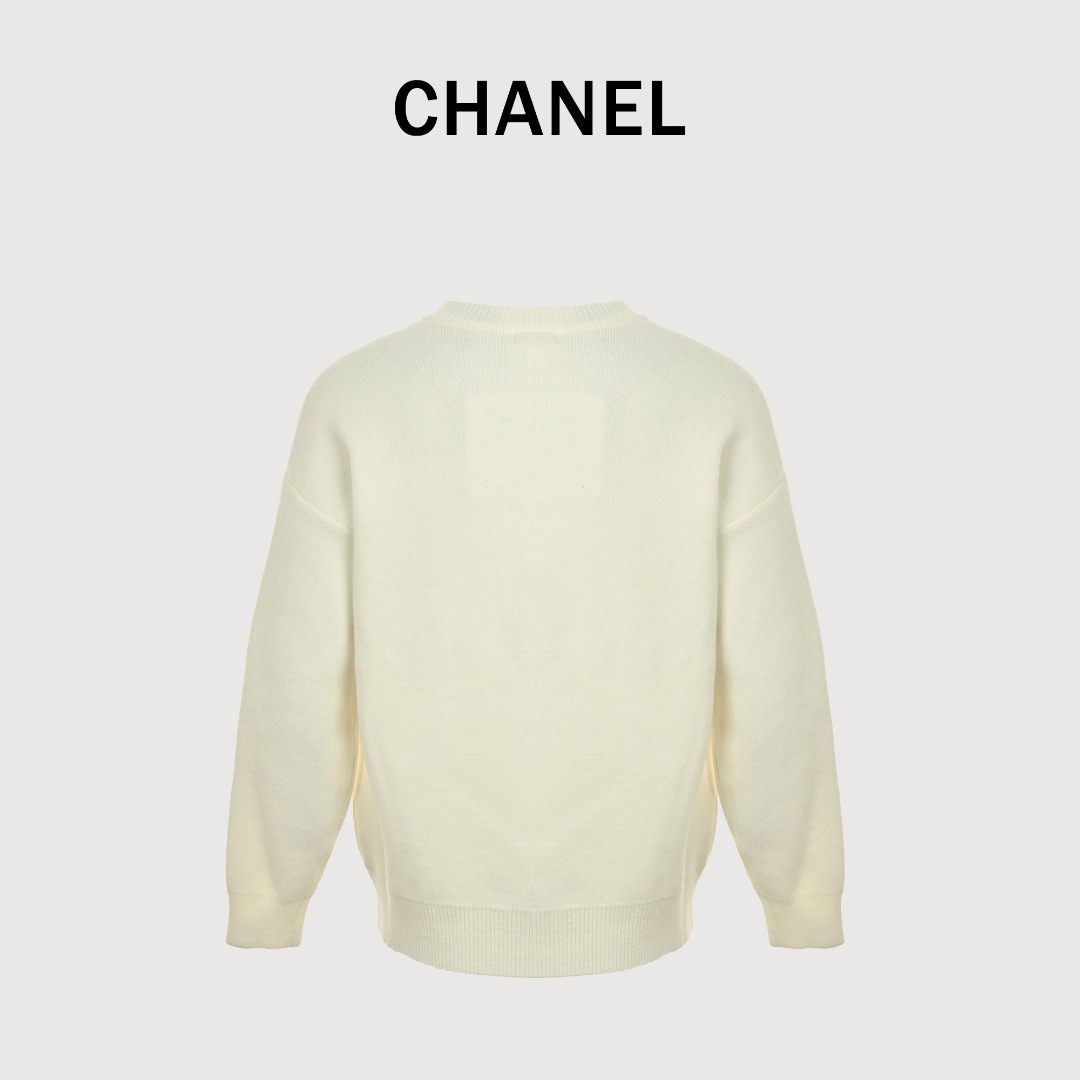 本地自取💰260 CHANEL 香奈儿24ss重工编织麻花经典大Logo提花针织毛衣 顶级原单版本 Color:黑色 白色 Size:S M L