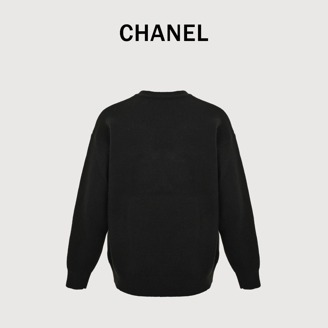 本地自取💰260 CHANEL 香奈儿24ss重工编织麻花经典大Logo提花针织毛衣 顶级原单版本 Color:黑色 白色 Size:S M L
