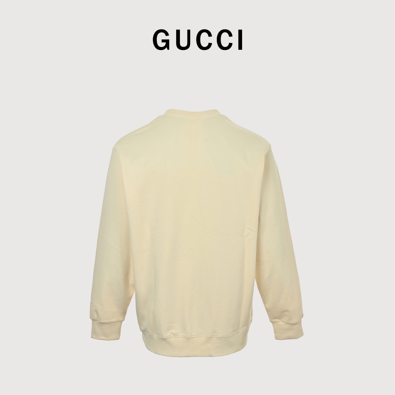 GUcci/古驰 25Fw 字母LOGO印花圆领卫衣 黑色 米白