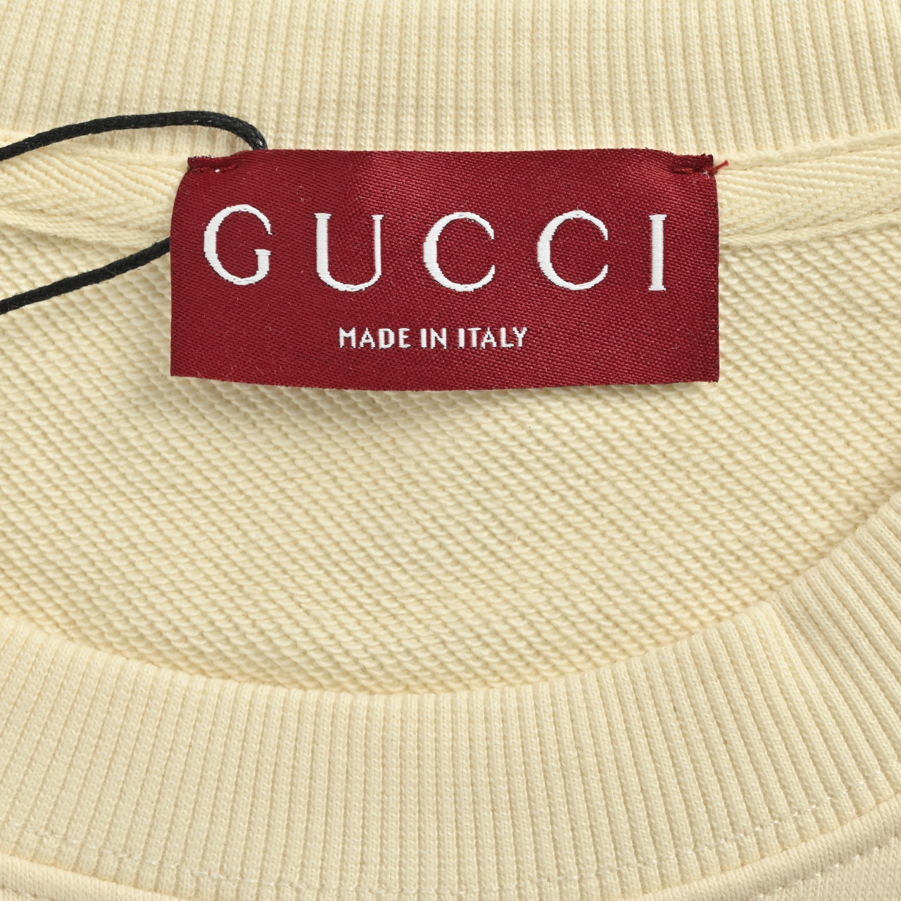 GUcci/古驰 25Fw 字母LOGO印花圆领卫衣 黑色 米白