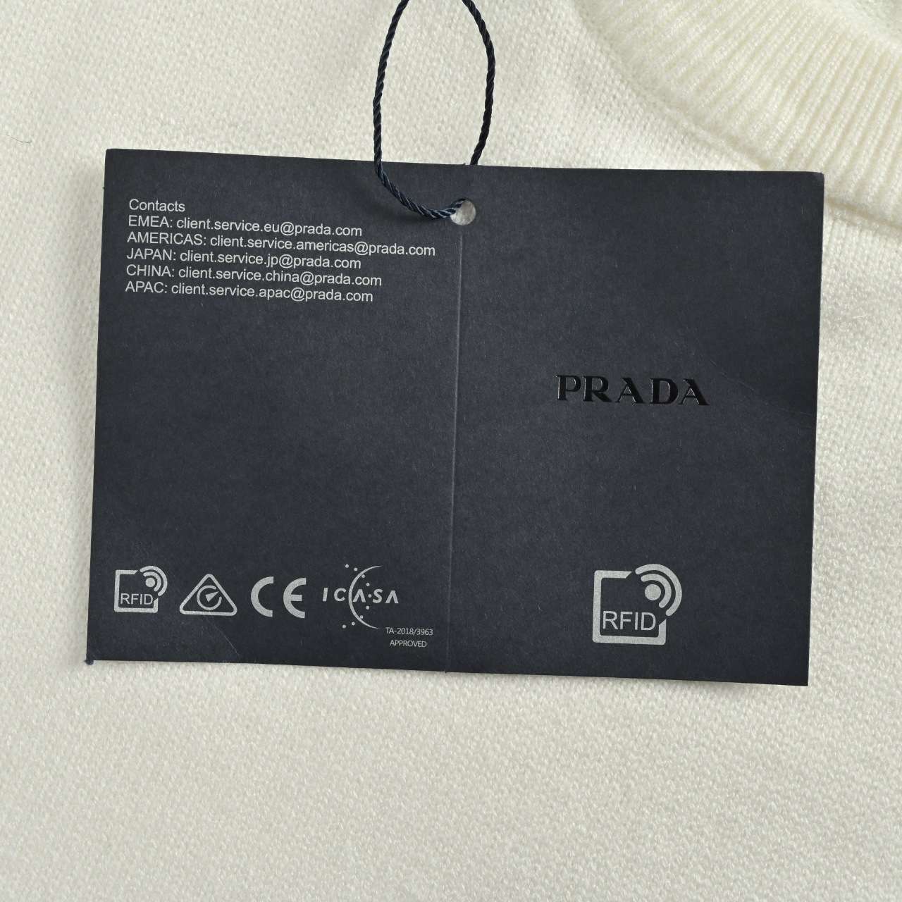 Prada 普拉达 25Fw 经典三角标圆领针织毛衣 经典针织条纹毛衣 定染纱线 零色差