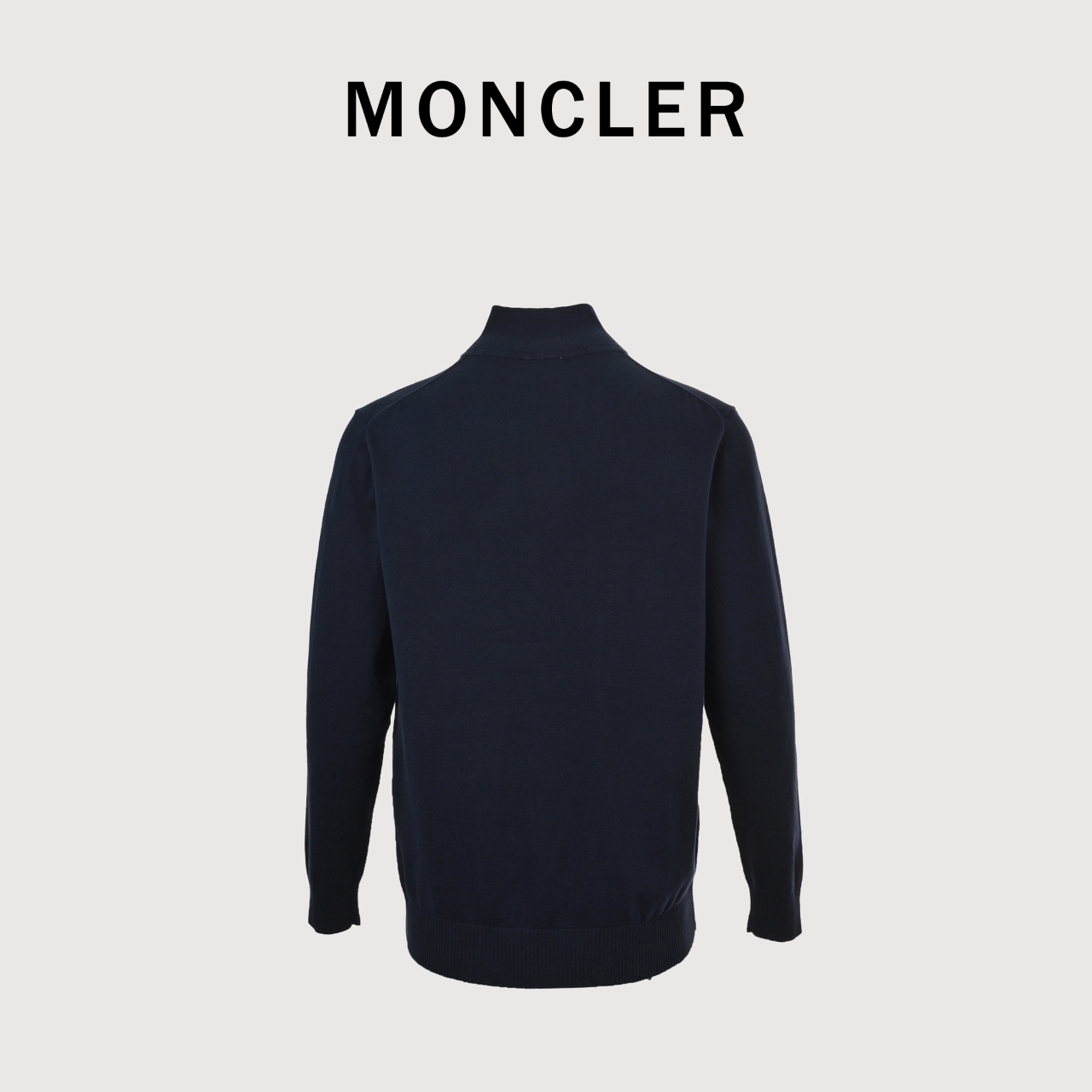 MONCLER/蒙口MC 小标Logo 半拉链针织毛衣