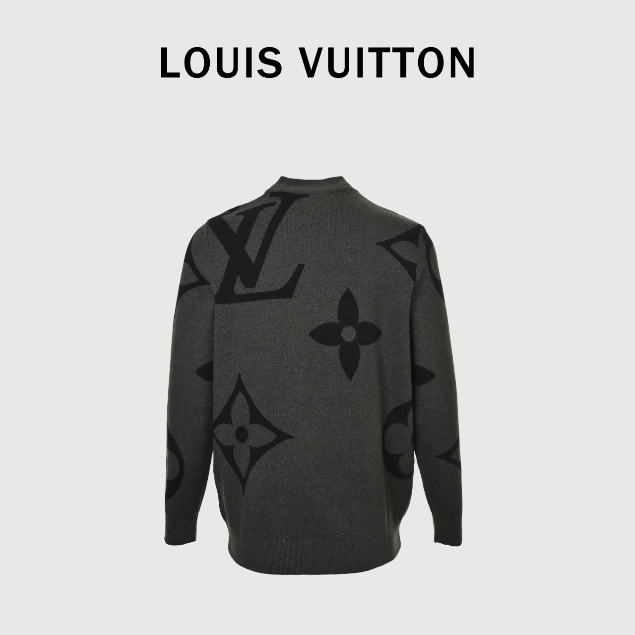 Louis Vuitton/路易威登 25Fw 大号老花字母logo半拉链针织毛衣