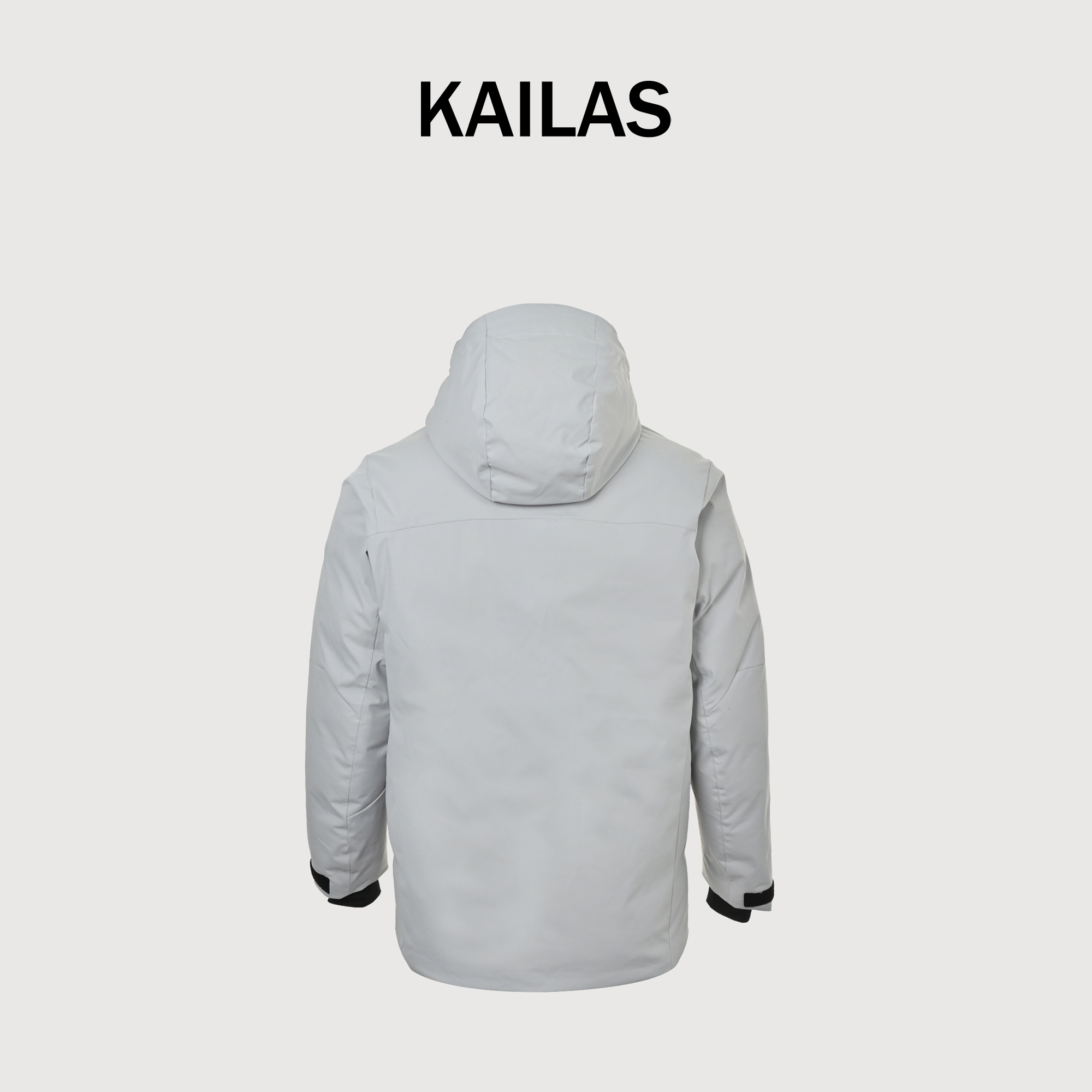 KAILAS/凯乐石蒙塔纳 FLT 700 大蓬松男女中长款户外 旅行羽绒服情侣款滑雪服 帽子可拆卸黑色 象牙白